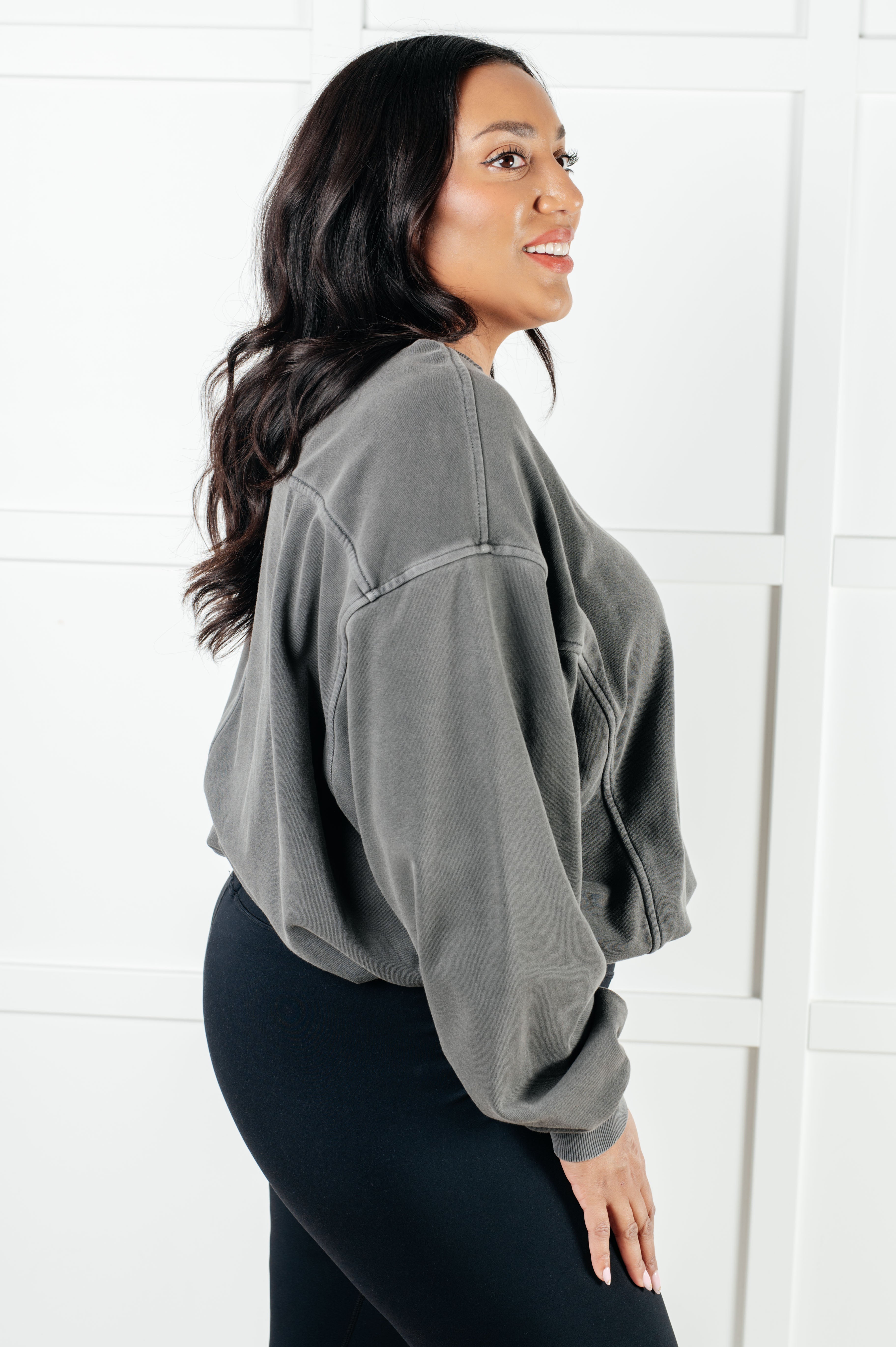 Beyond the Basics Pullover in Ash Black - Charming Charlie