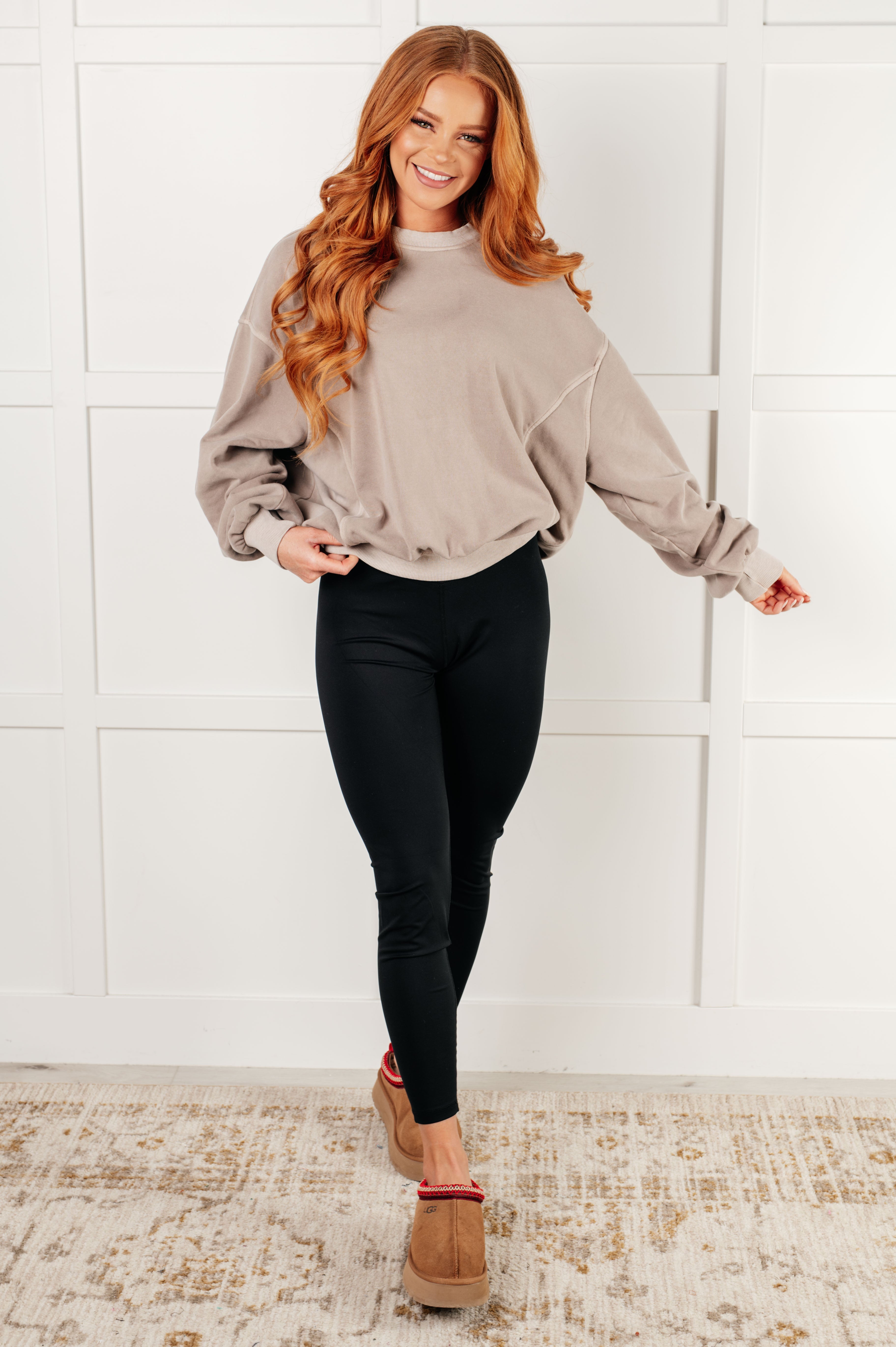 Beyond the Basics Pullover in Ash Mocha - Charming Charlie