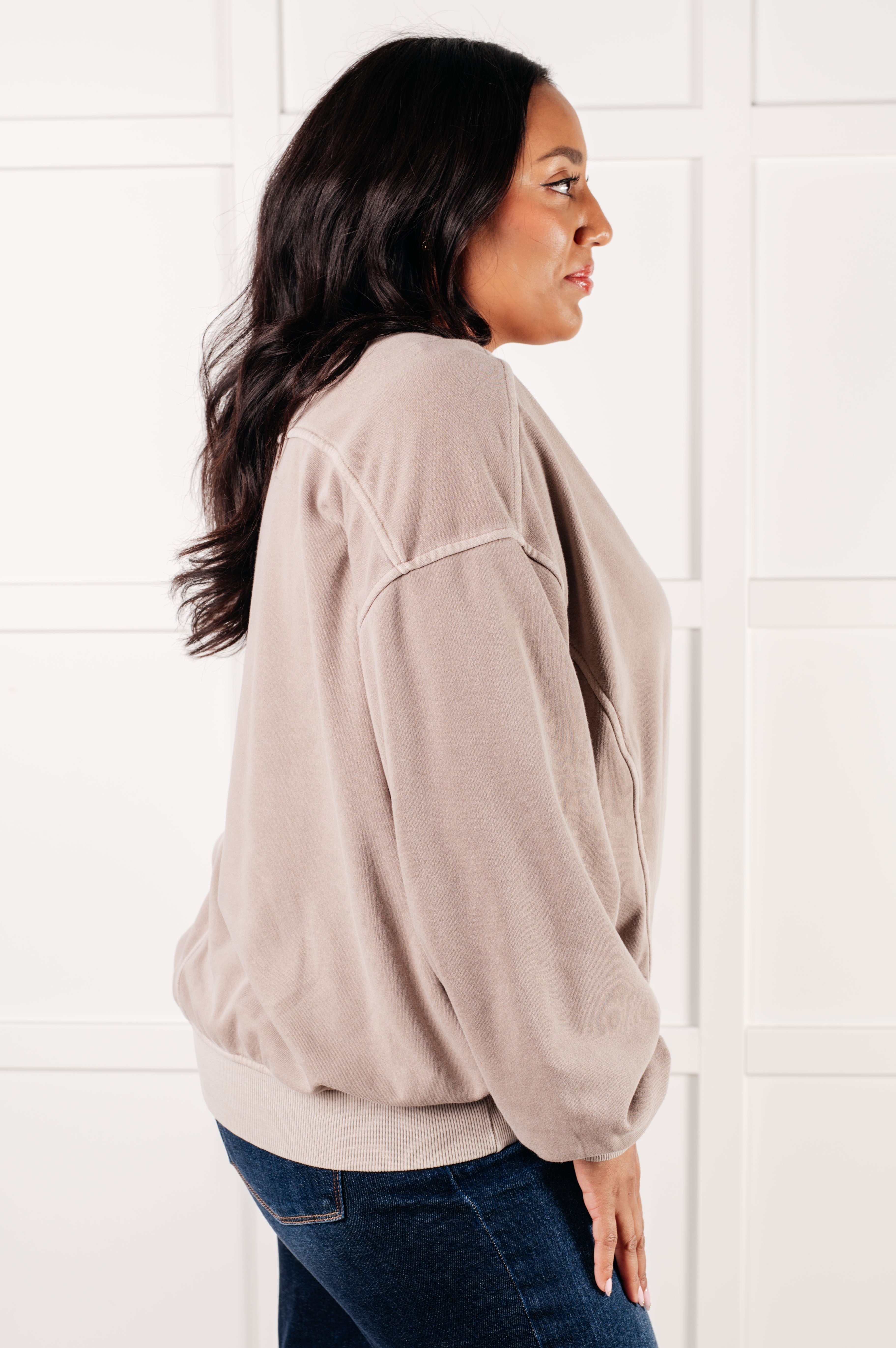 Beyond the Basics Pullover in Ash Mocha - Charming Charlie