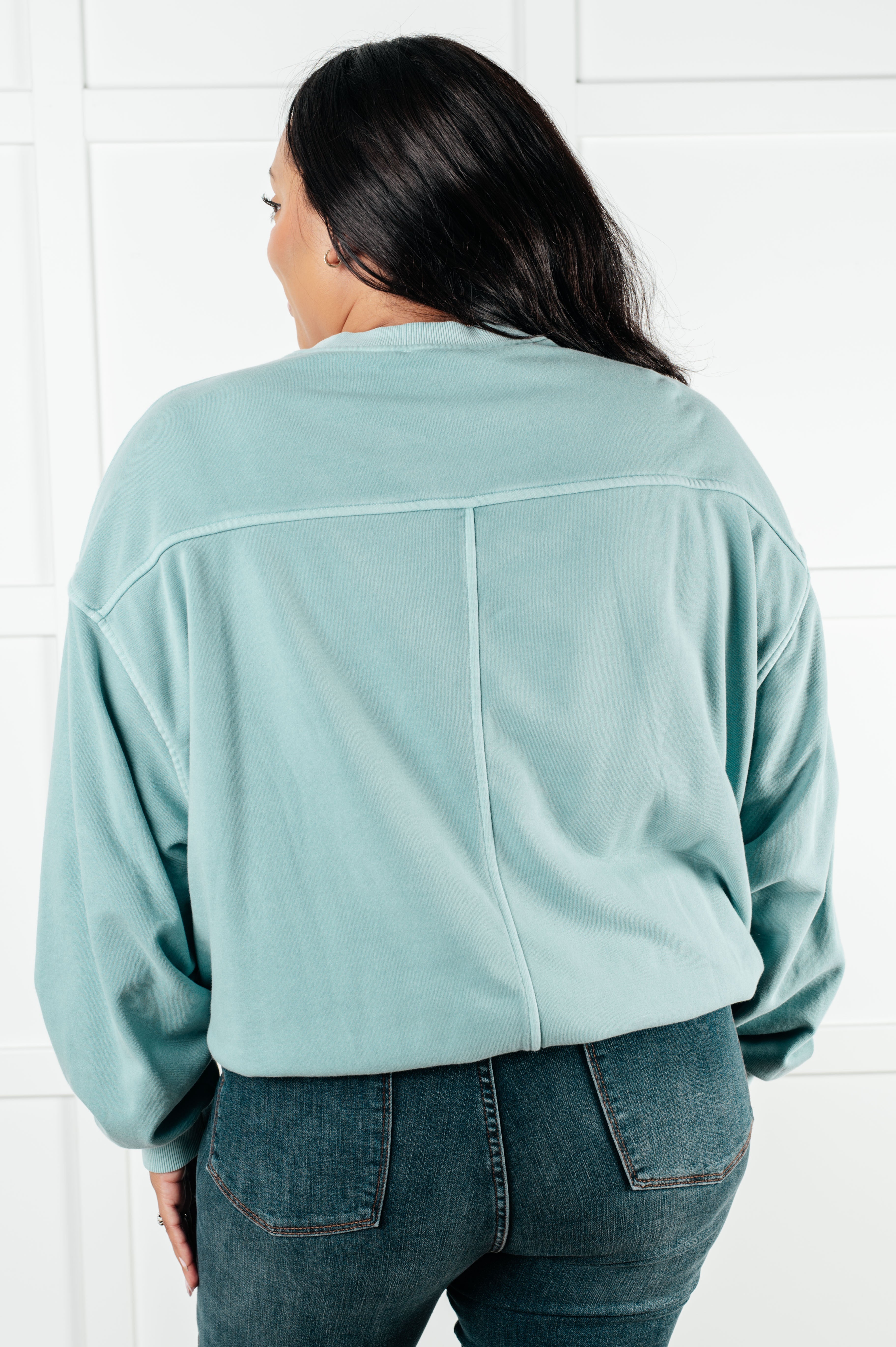 Beyond the Basics Pullover in Blue Grey - Charming Charlie