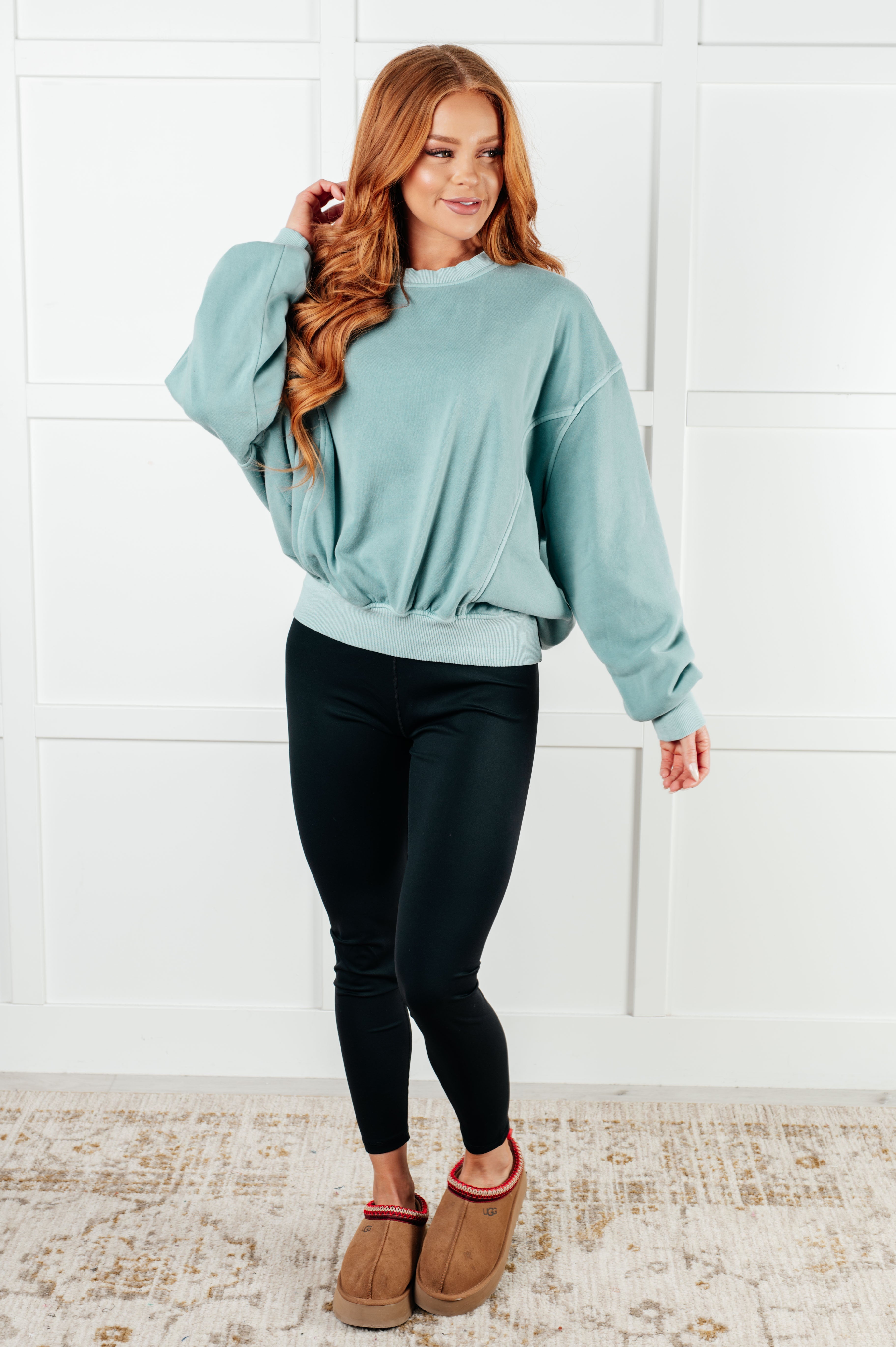 Beyond the Basics Pullover in Blue Grey - Charming Charlie