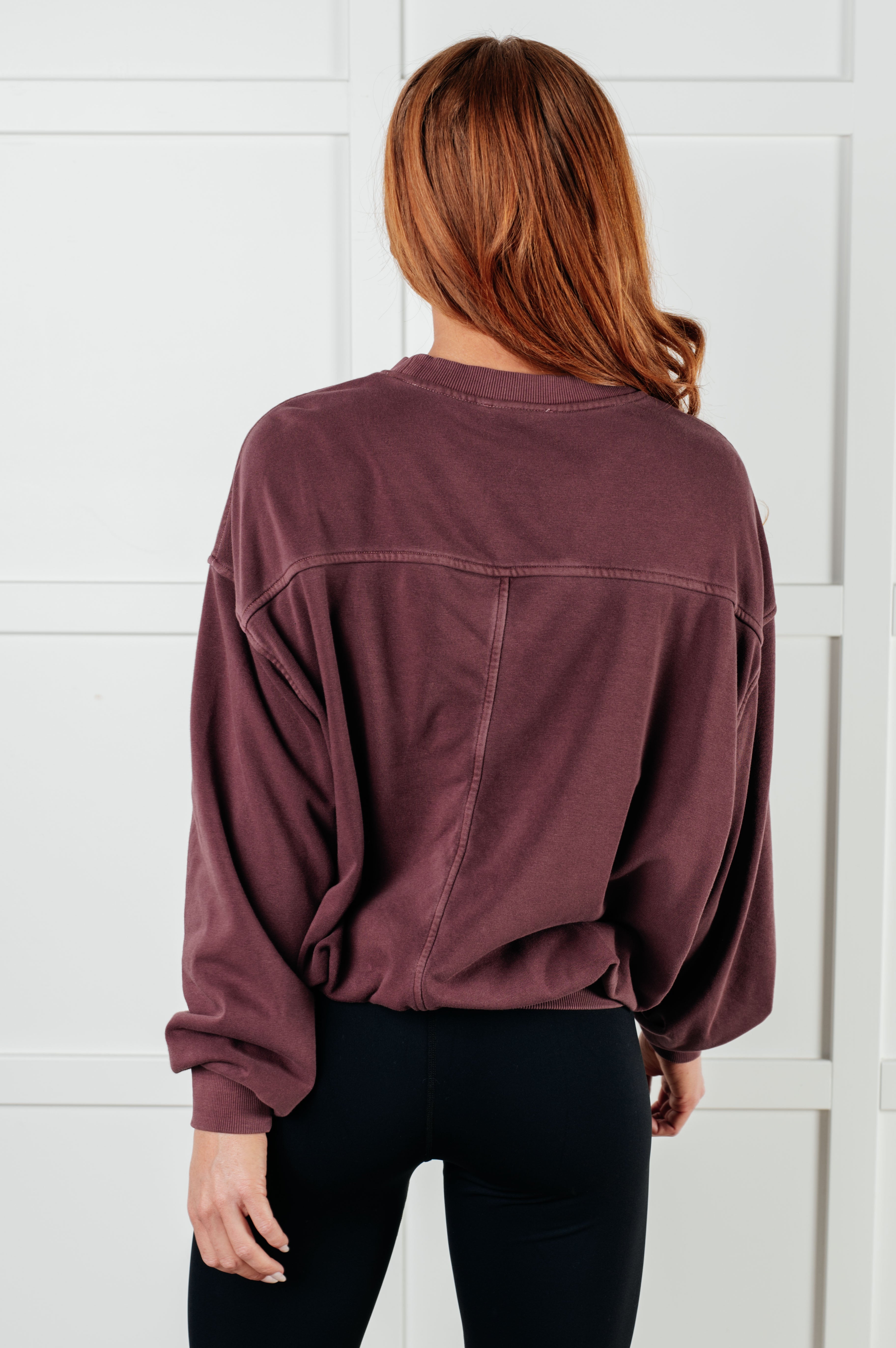 Beyond the Basics Pullover in Eggplant - Charming Charlie