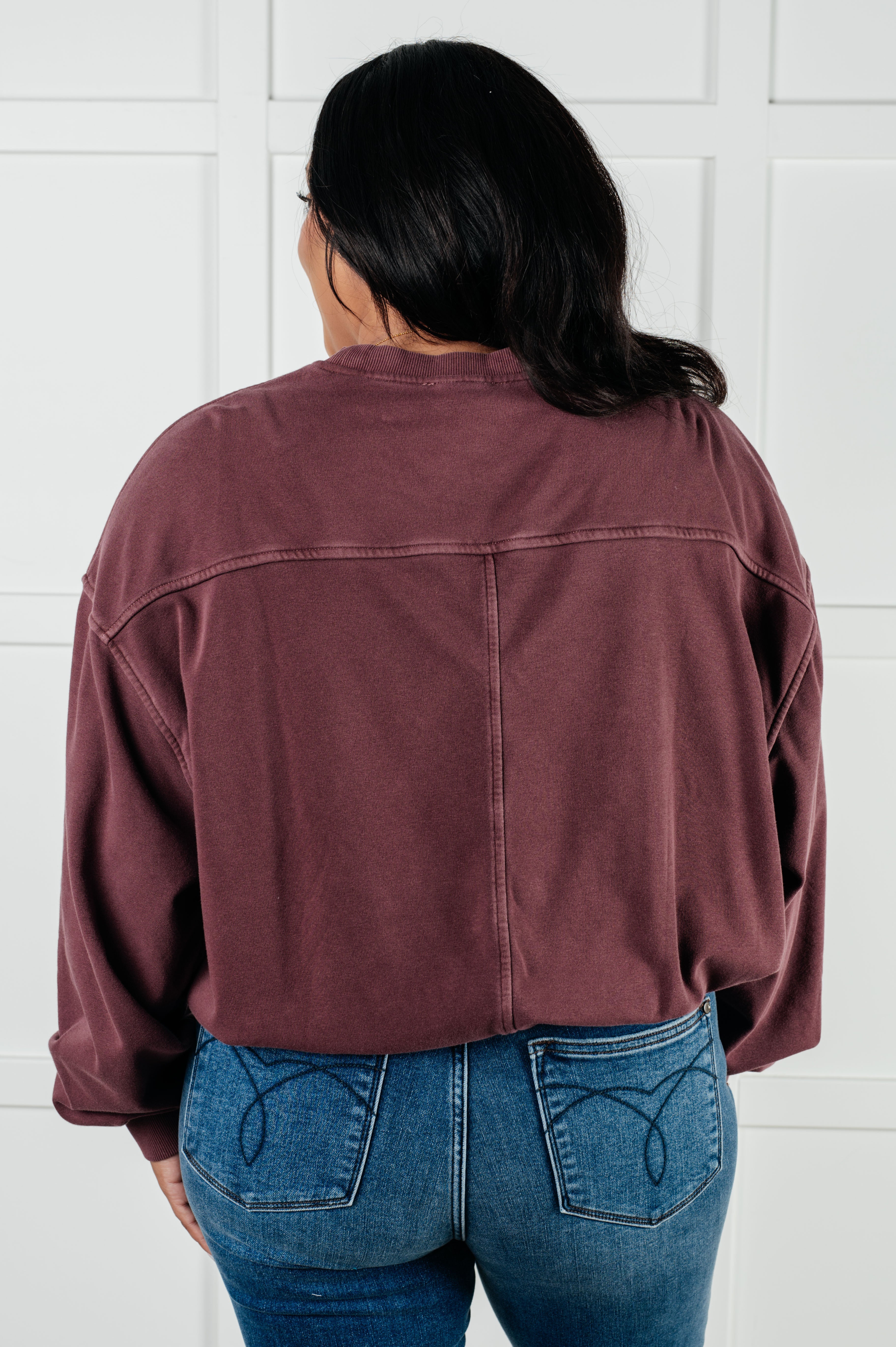 Beyond the Basics Pullover in Eggplant - Charming Charlie