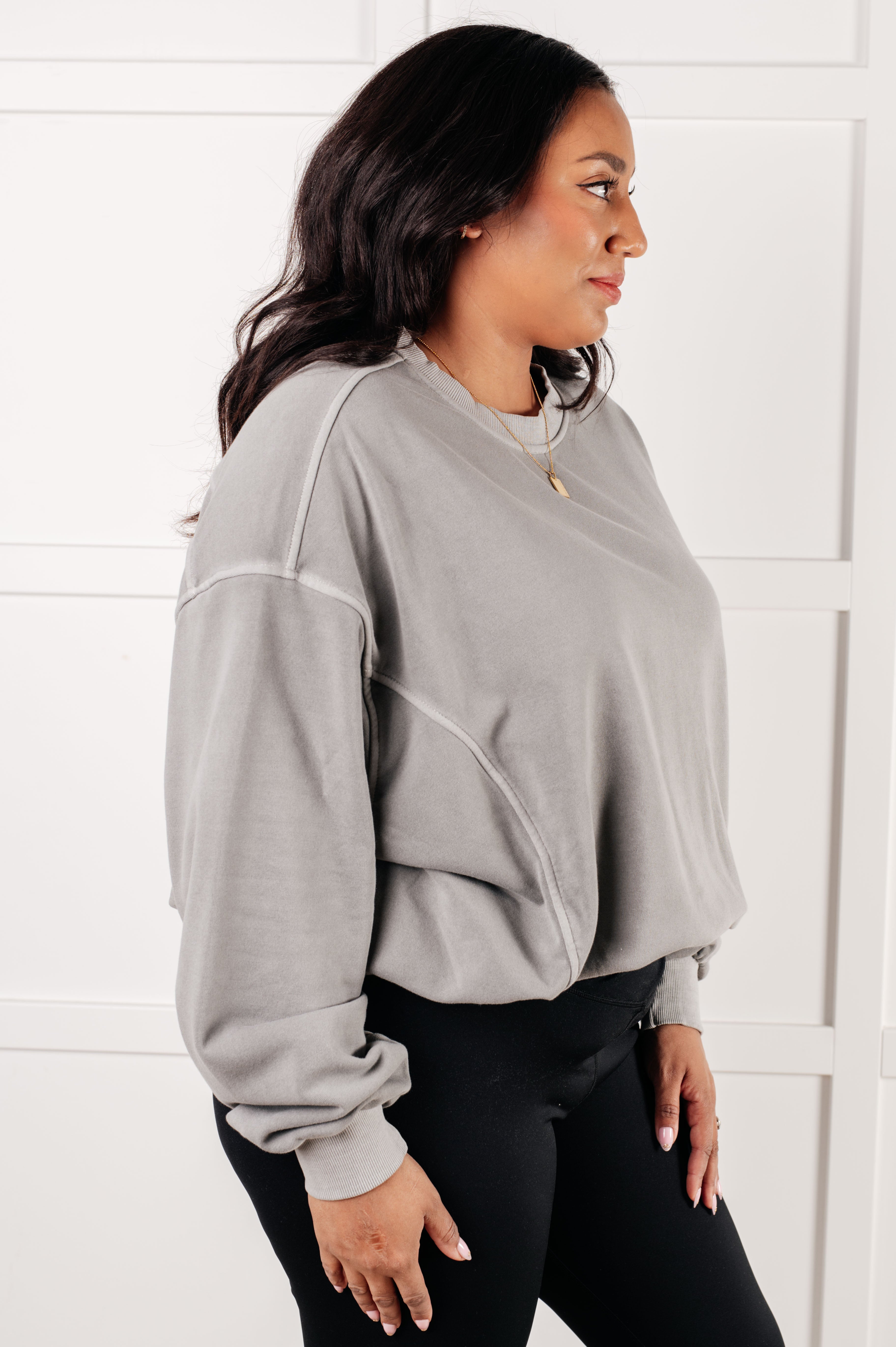 Beyond the Basics Pullover in Sleet - Charming Charlie