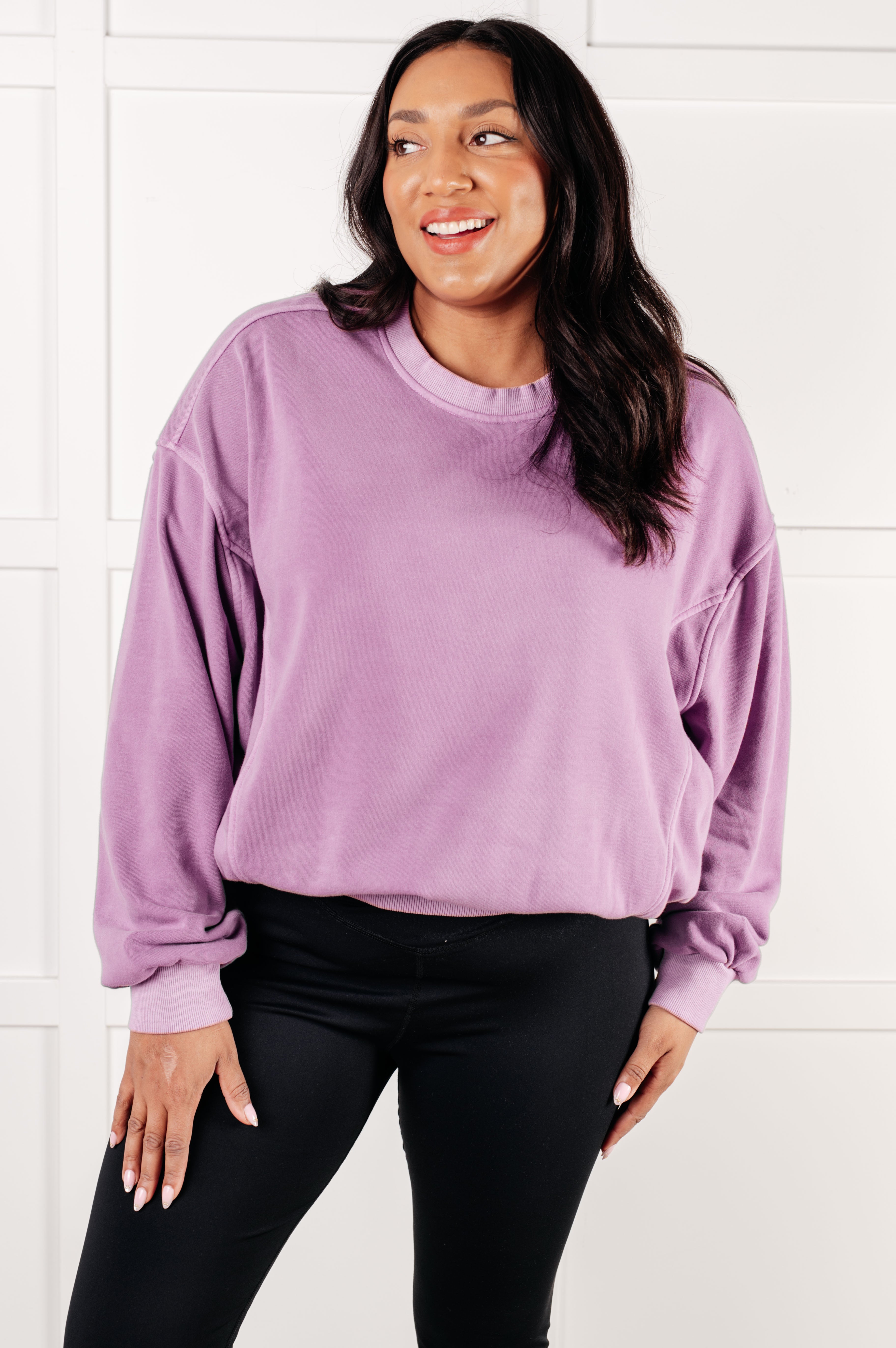 Beyond the Basics Pullover in Violet - Charming Charlie