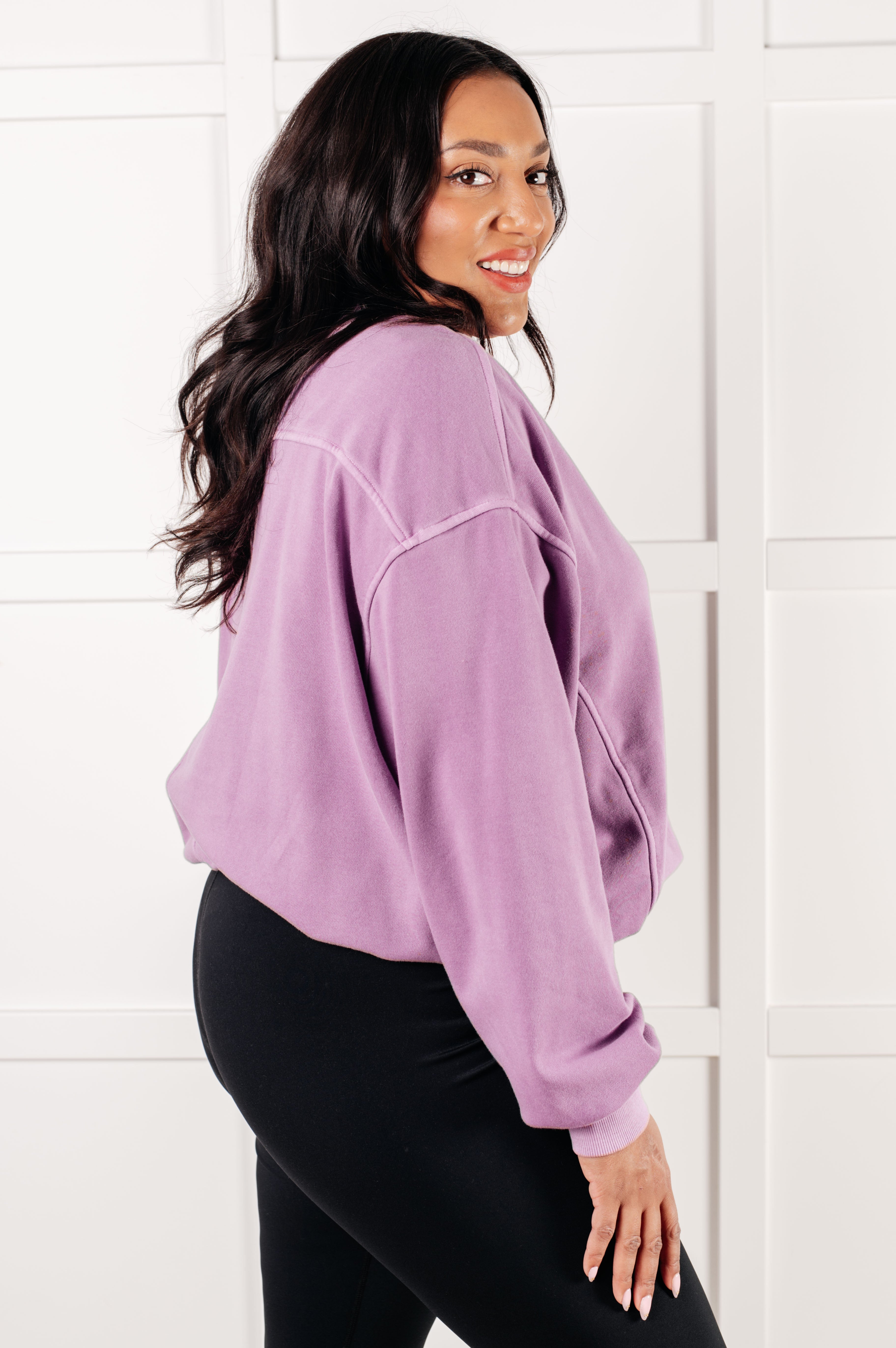 Beyond the Basics Pullover in Violet - Charming Charlie