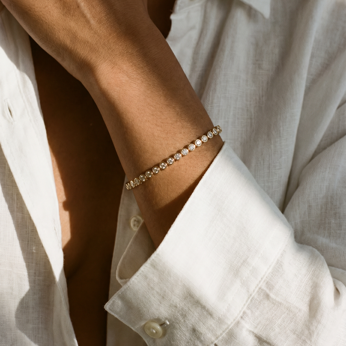 Bezel Tennis Bracelet - Adina's Jewels