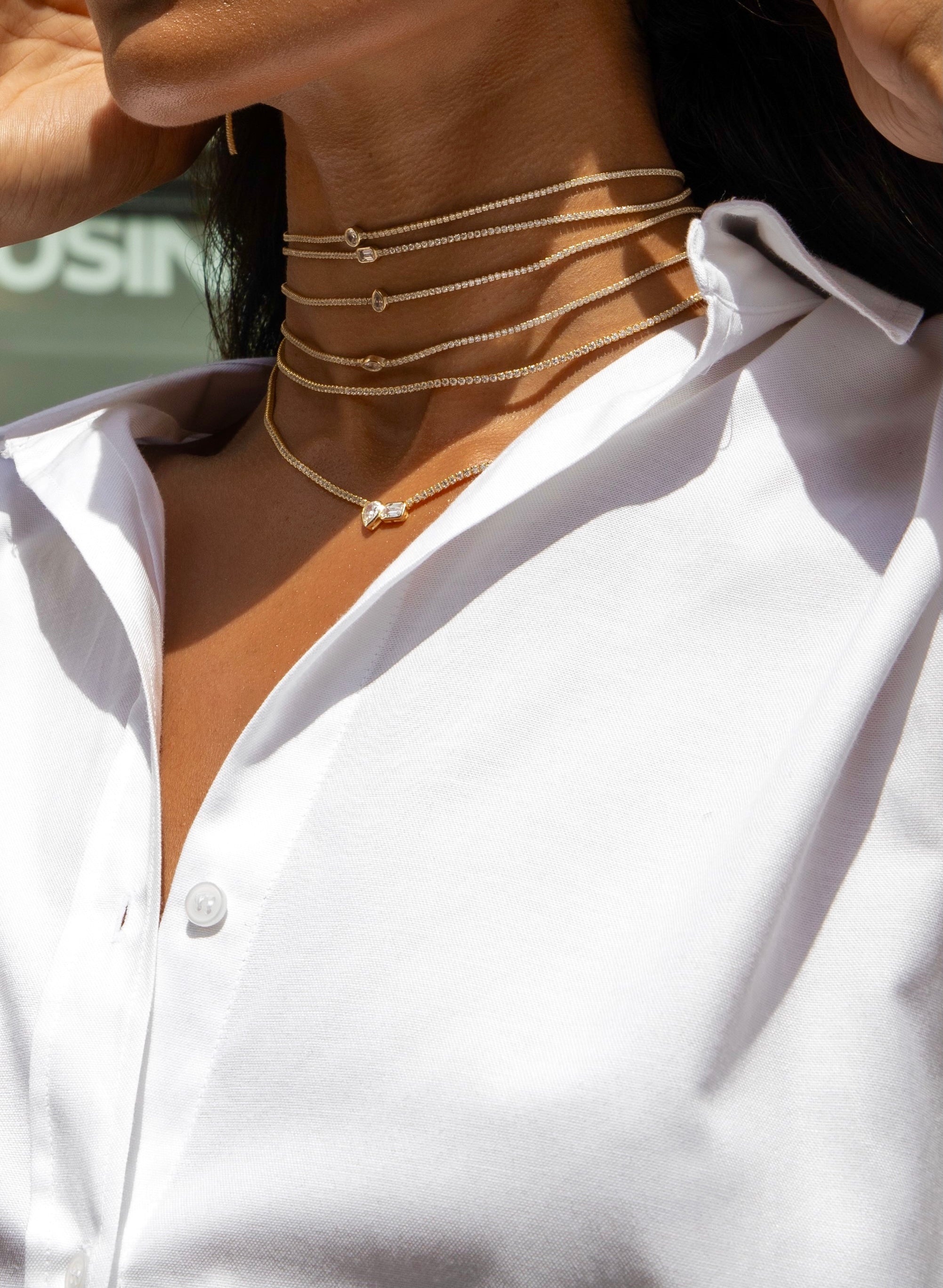 Thin Tennis Choker - Adina's Jewels