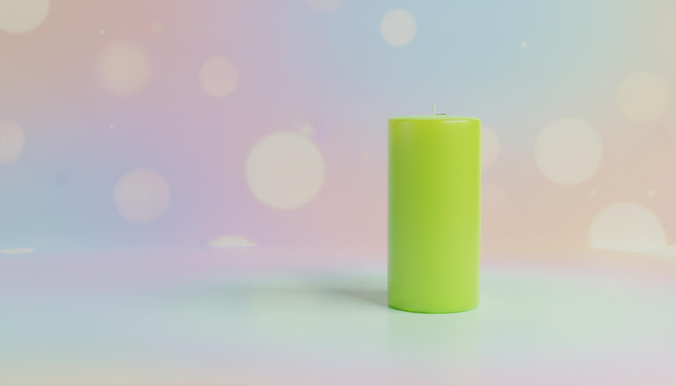 Bright Lime Green Pillar Candle. Pack of 4 - Charming Charlie