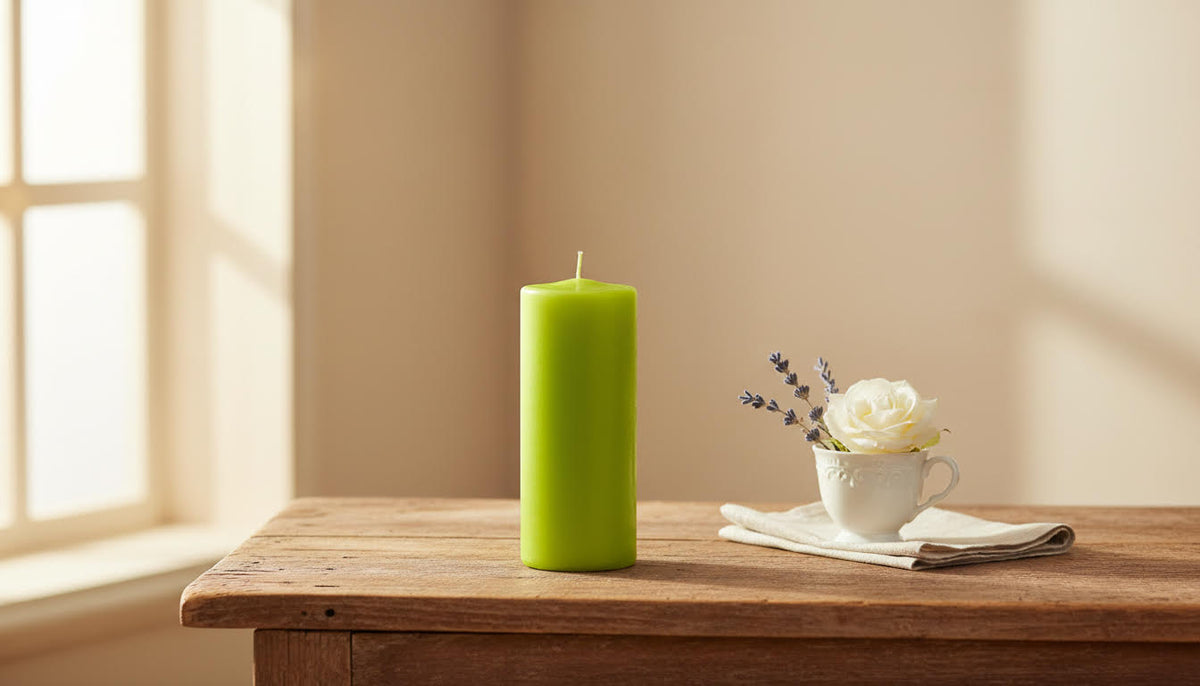 Olive Pillar Candle - Pack of 4 - Charming Charlie