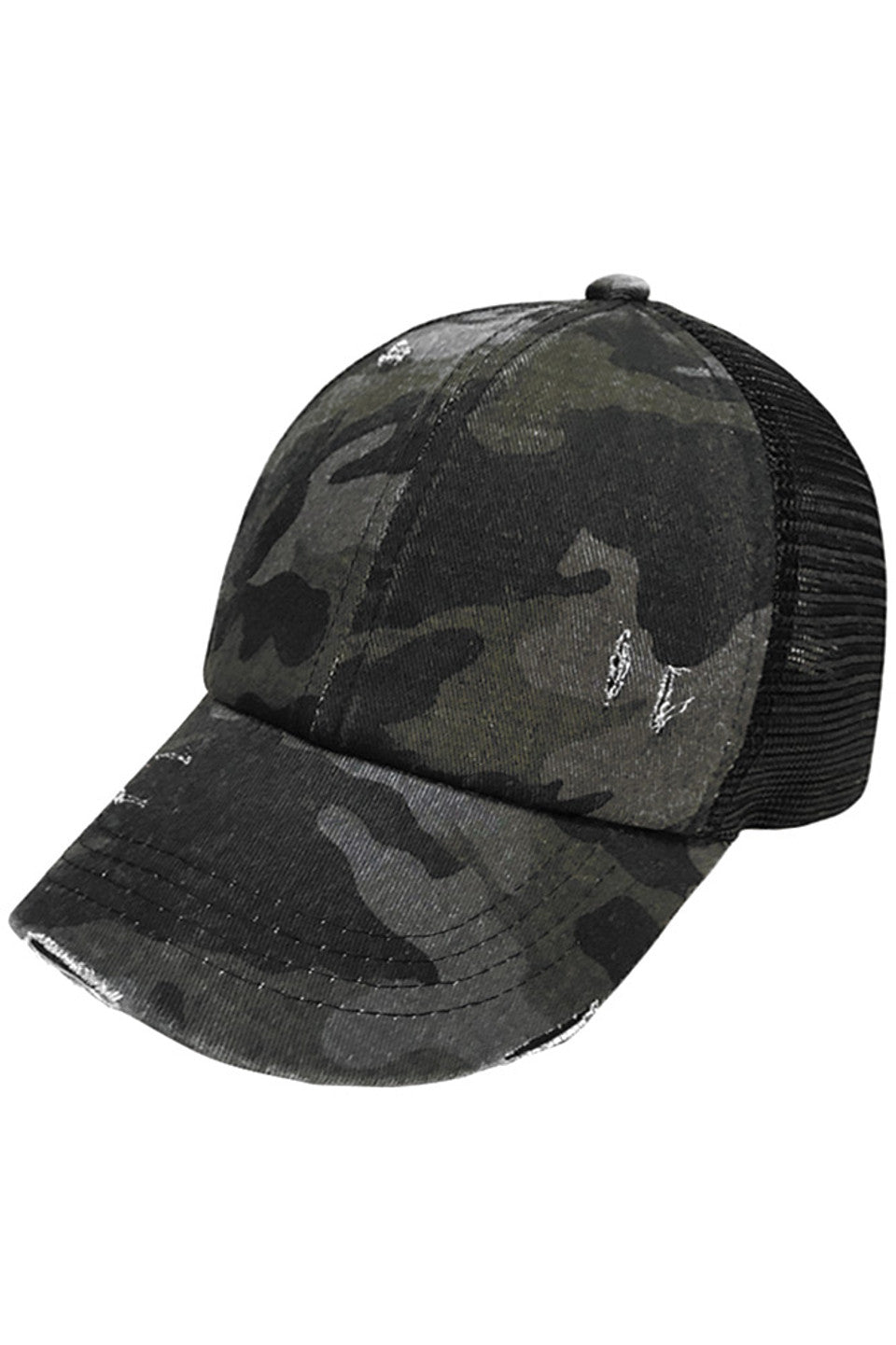 Black C.C BASEBALL PONYCAP is the perfect addition to your everyday wardrobe. Made with high-quality materials, it offers both style and comfort. With its adjustable ponytail opening, this cap is perfect for any hair type. Stay fashionable and confident all day long with this must-have accessory.