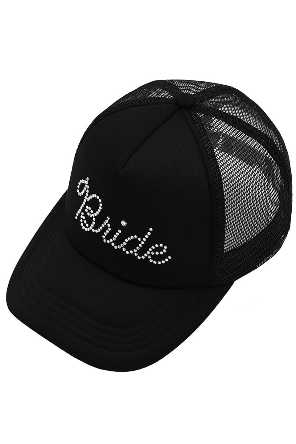 Black C.C. Bride Rhinestone Trucker Cap is perfect for any bride-to-be looking to add some sparkle to her wedding day. The rhinestone detailing adds a touch of elegance, while the trucker style keeps you comfortable and cool. It's a must-have accessory for your special day.