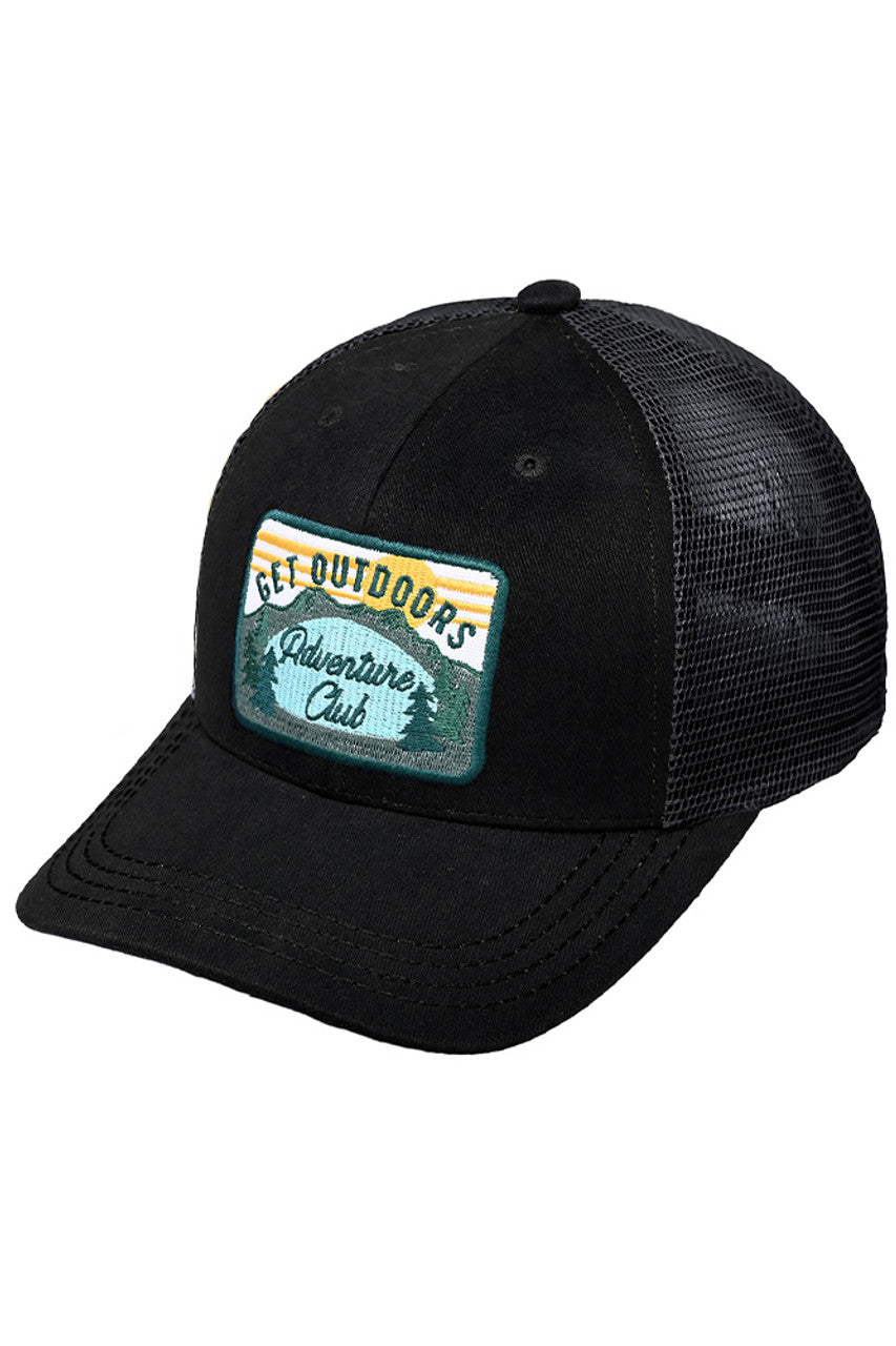 Black C.C GET OUTDOORS Embroidery Patch Baseball Cap is the perfect accessory for all outdoor enthusiasts. With its high-quality embroidery, this cap not only adds style to any outfit, but also showcases your love for the great outdoors. Protect yourself from the sun while looking your best with this must-have cap.