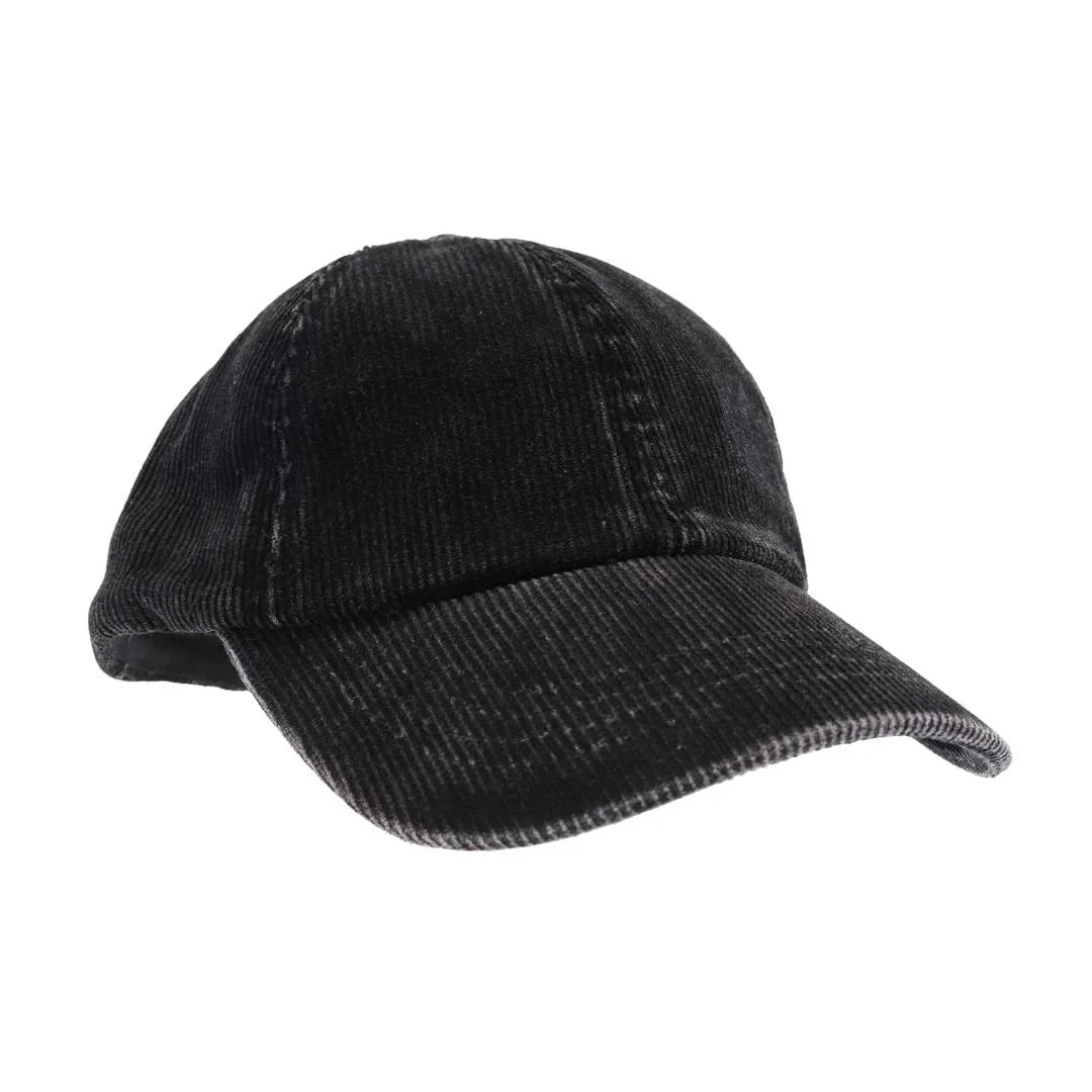 Black C.C STONEWASHED CORDUROY CRISS CROSS PONYCAP is a fashion-forward and functional accessory. Made from high-quality stonewashed corduroy, this cap offers both comfort and style. The criss-cross design adds a trendy touch, while the adjustable strap ensures a perfect fit. Upgrade your look with this versatile and stylish cap.