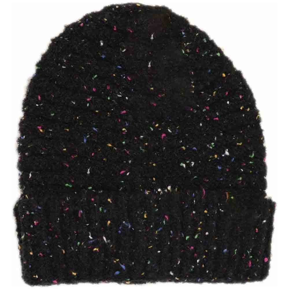 Black Confetti Boucle Knit Cuff Beanie offers expert-level warmth and style with its textured boucle knit fabric. Designed for a secure, comfortable fit, the cuffed edge provides additional insulation around the forehead and ears. This beanie’s subtle confetti pattern adds visual interest without overwhelming your look, making it a versatile accessory for both outdoor activities and casual wear in cooler climates. Durable and soft, it’s a refined choice for those seeking functional winter headwear.