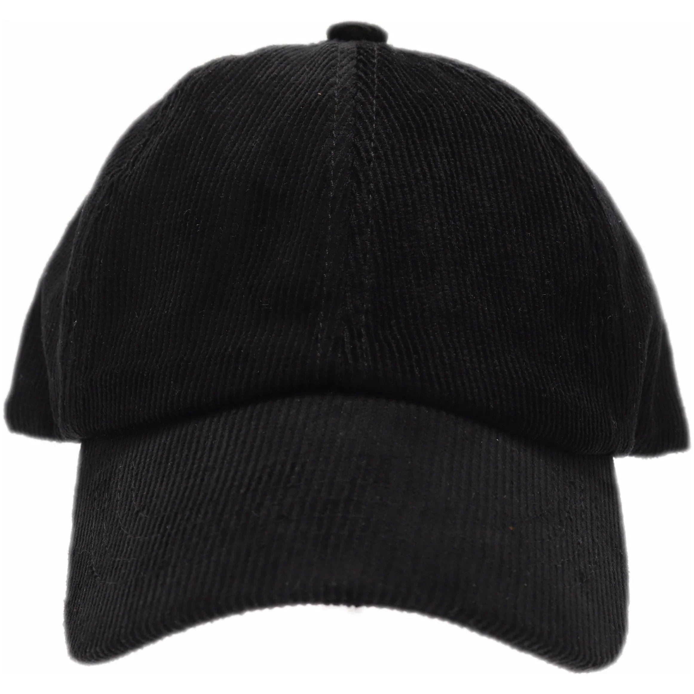 Black CORDUROY CRISS CROSS PONY CAP combines comfort and style with its soft corduroy material and unique criss cross design. Keep your hair in place and add a touch of sophistication to any outfit. A must-have accessory for any fashion-forward individual.