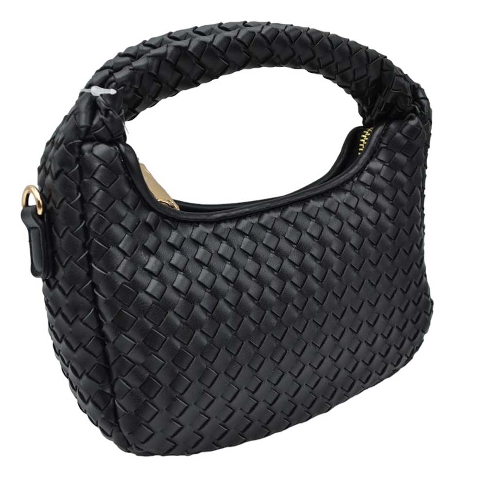 Black Faux Leather Woven Patterned Top Handle Tote Shoulder Bag, is a comfortable way to carry all your daily necessities. Featuring top handles, it's perfect for carrying over the shoulder, and its design ensures that it stands out from other handbags. This tote bag is a practical and fashionable choice for the summer.