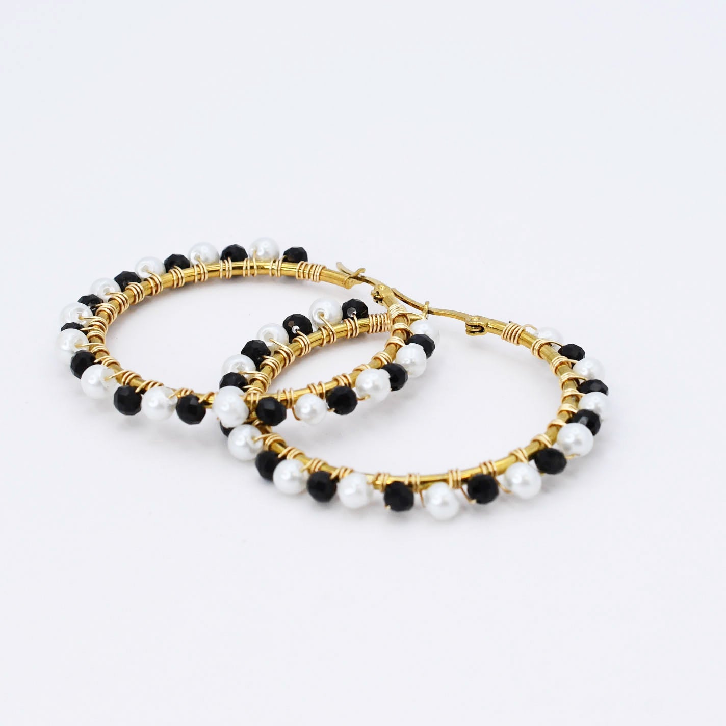 Colorful crystal statement hoop earrings with multicolor beads and sparkling stones, waterproof earrings, tarnish free jewelry, hypoallergenic earrings for sensitive skin, 24k gold dainty earrings, handcrafted gemstone earrings, gold hoop earrings, boutique wholesale earrings, trendy gold jewelry, high quality jewelry gifts