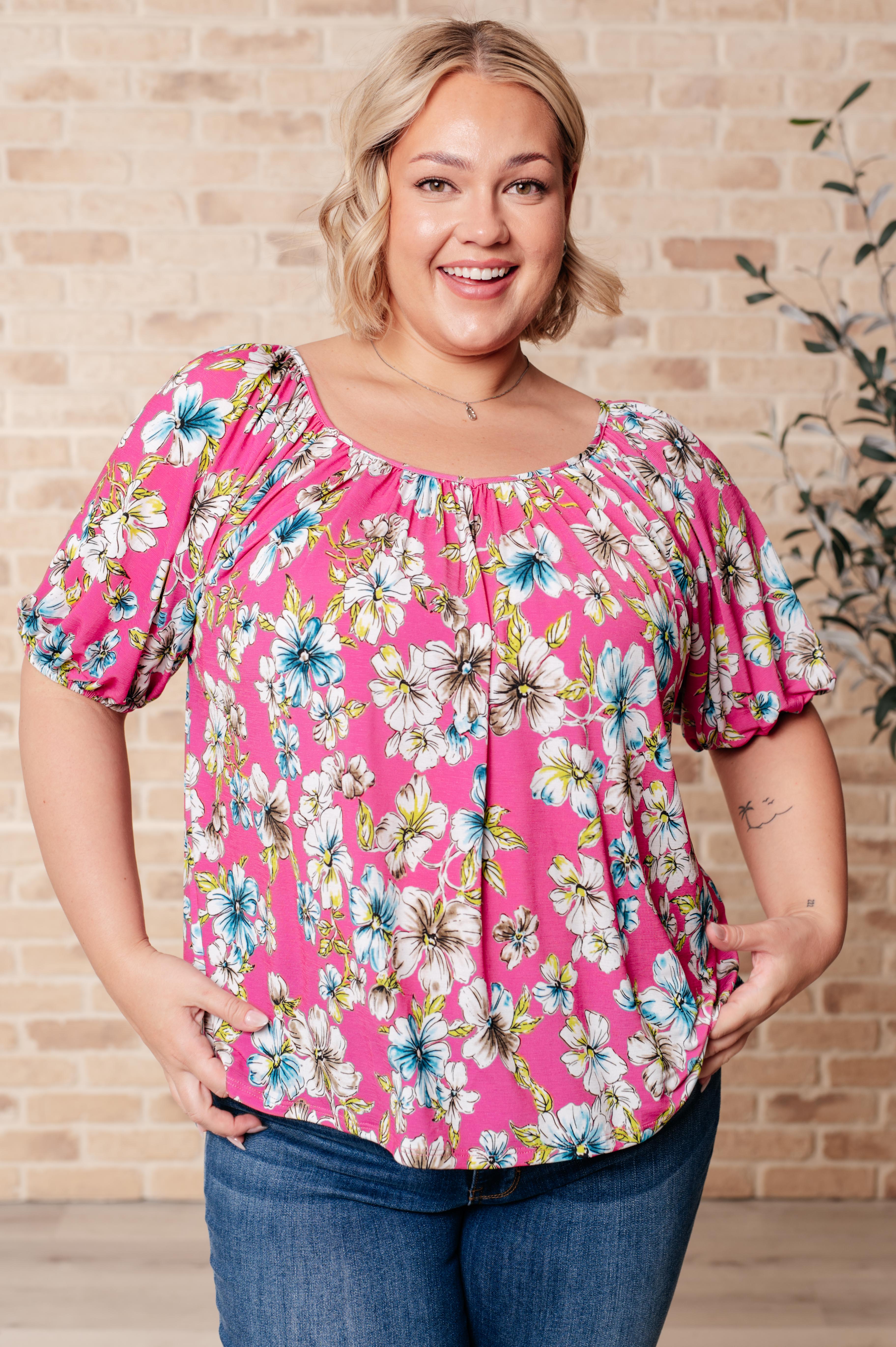 Bloom So Bright Floral Top - Charming Charlie