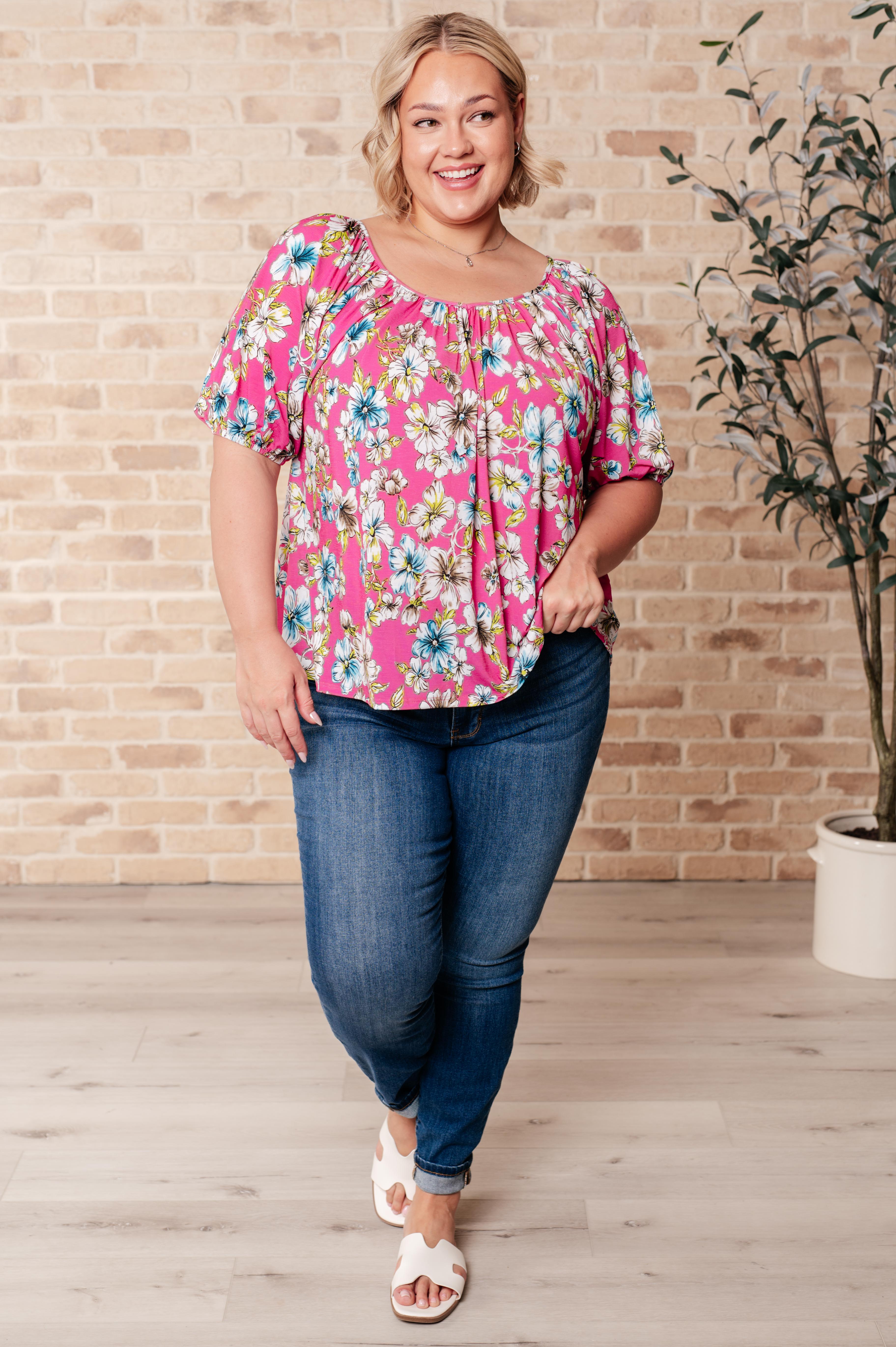Bloom So Bright Floral Top - Charming Charlie