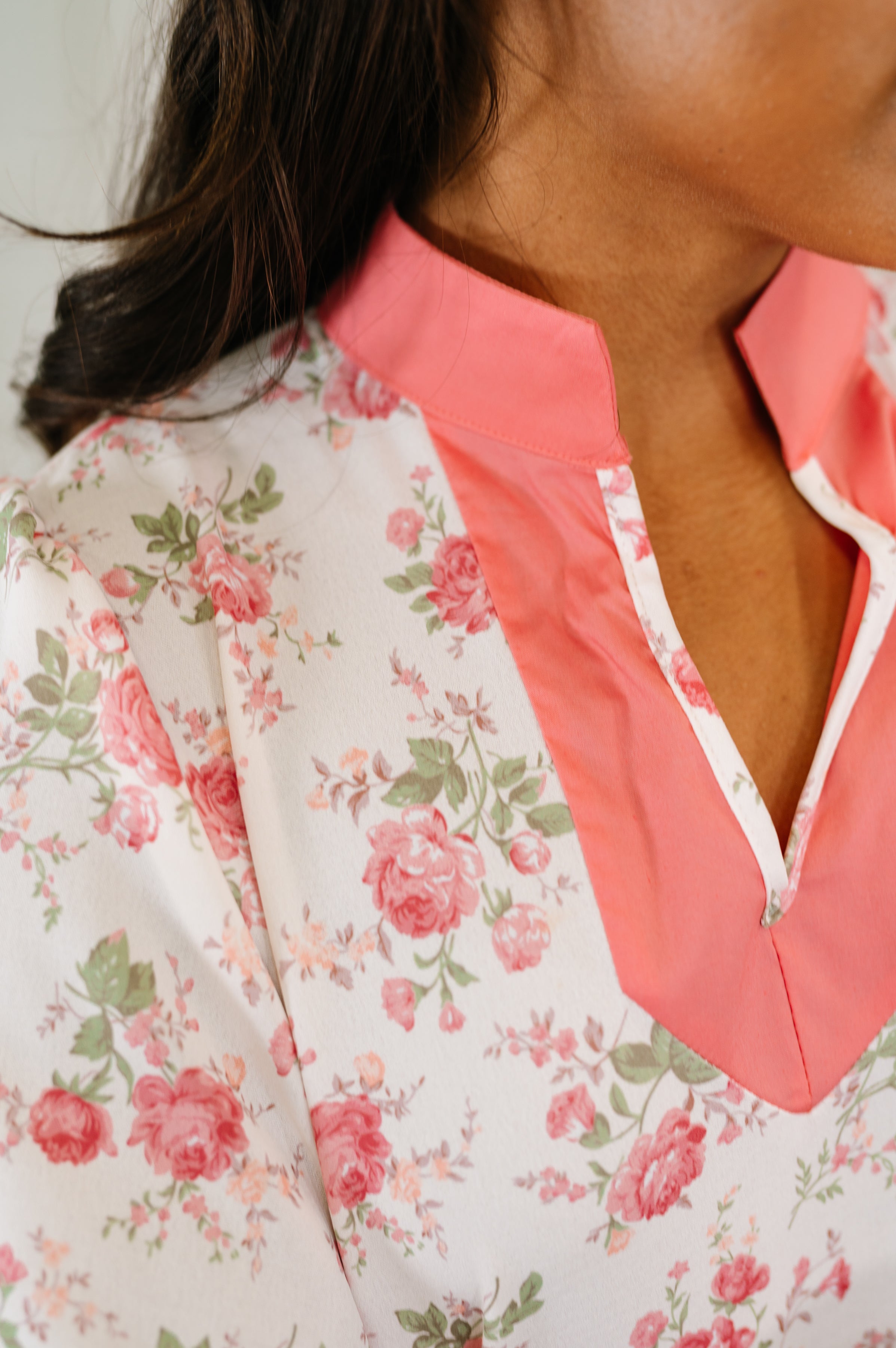 Blooming Season Split Neck Floral Blouse - Charming Charlie
