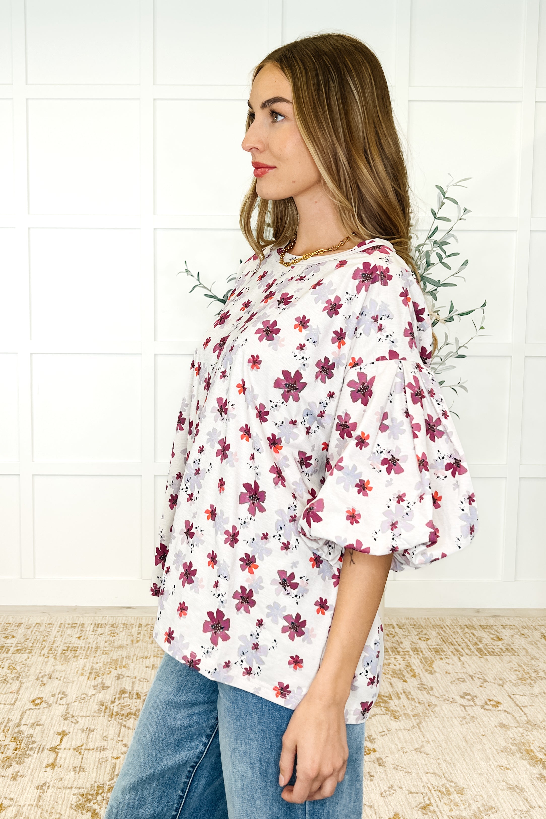 Blossom Breeze Balloon Sleeve Blouse - Charming Charlie