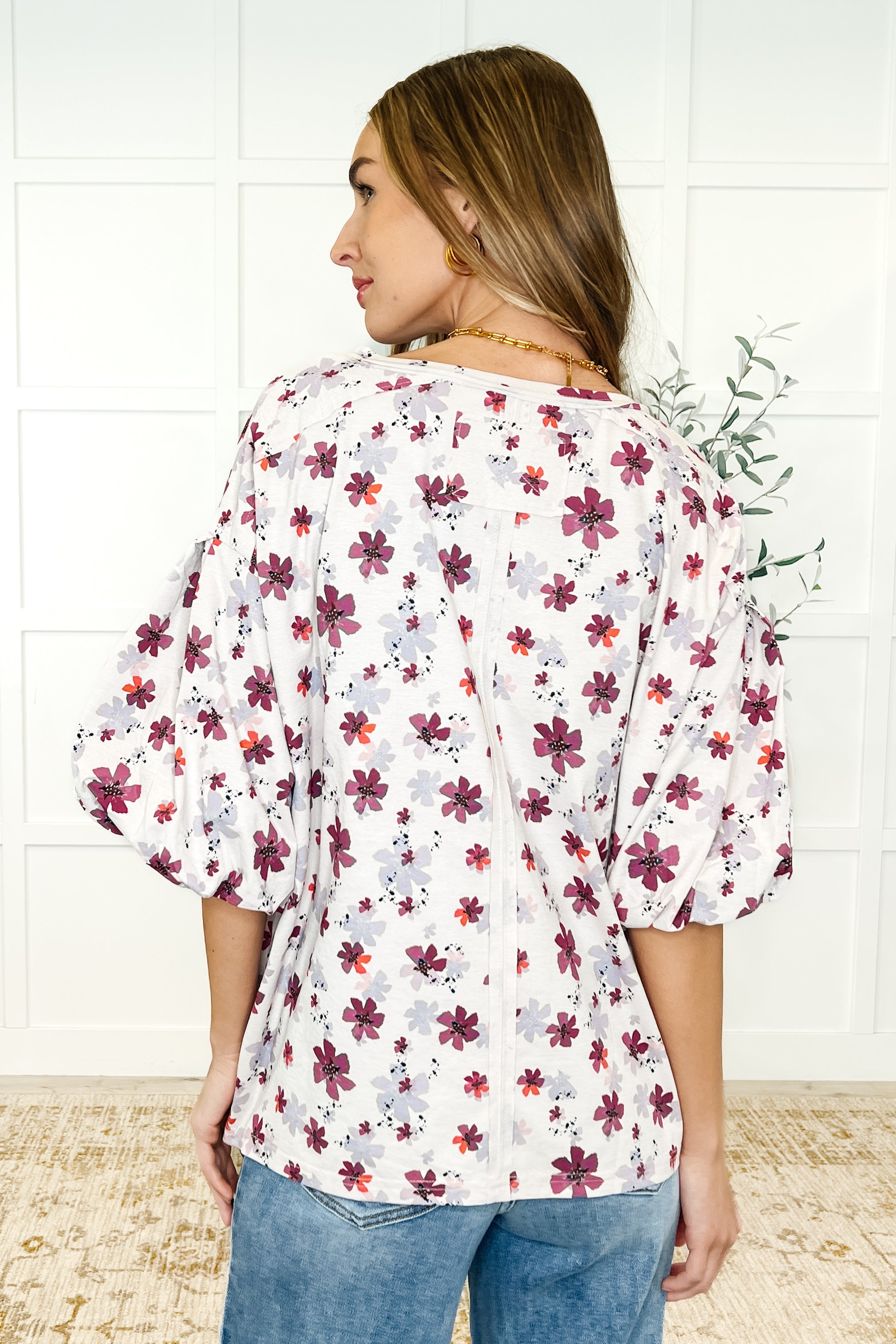 Blossom Breeze Balloon Sleeve Blouse - Charming Charlie
