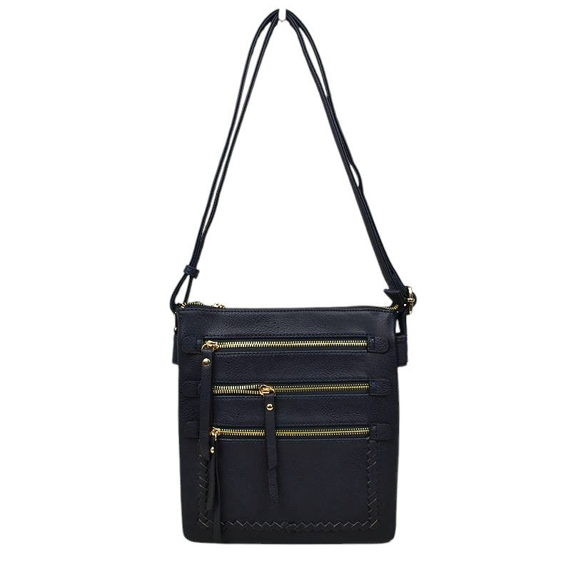 Blue Fashionable Womens Soft Faux Leather Crossbody Purse Shoulder Bag, Show your trendy side with this awesome crossbody bag. Have fun and look stylish. Versatile enough for wearing straight through the week, perfectly lightweight to carry around all day. Hands-Free Cross-Body adds an instant runway style to your look, giving it ladylike chic. This handbag is destined to become your new favorite. Detachable, adjustable crossbody strap. Exterior front zip pocket.