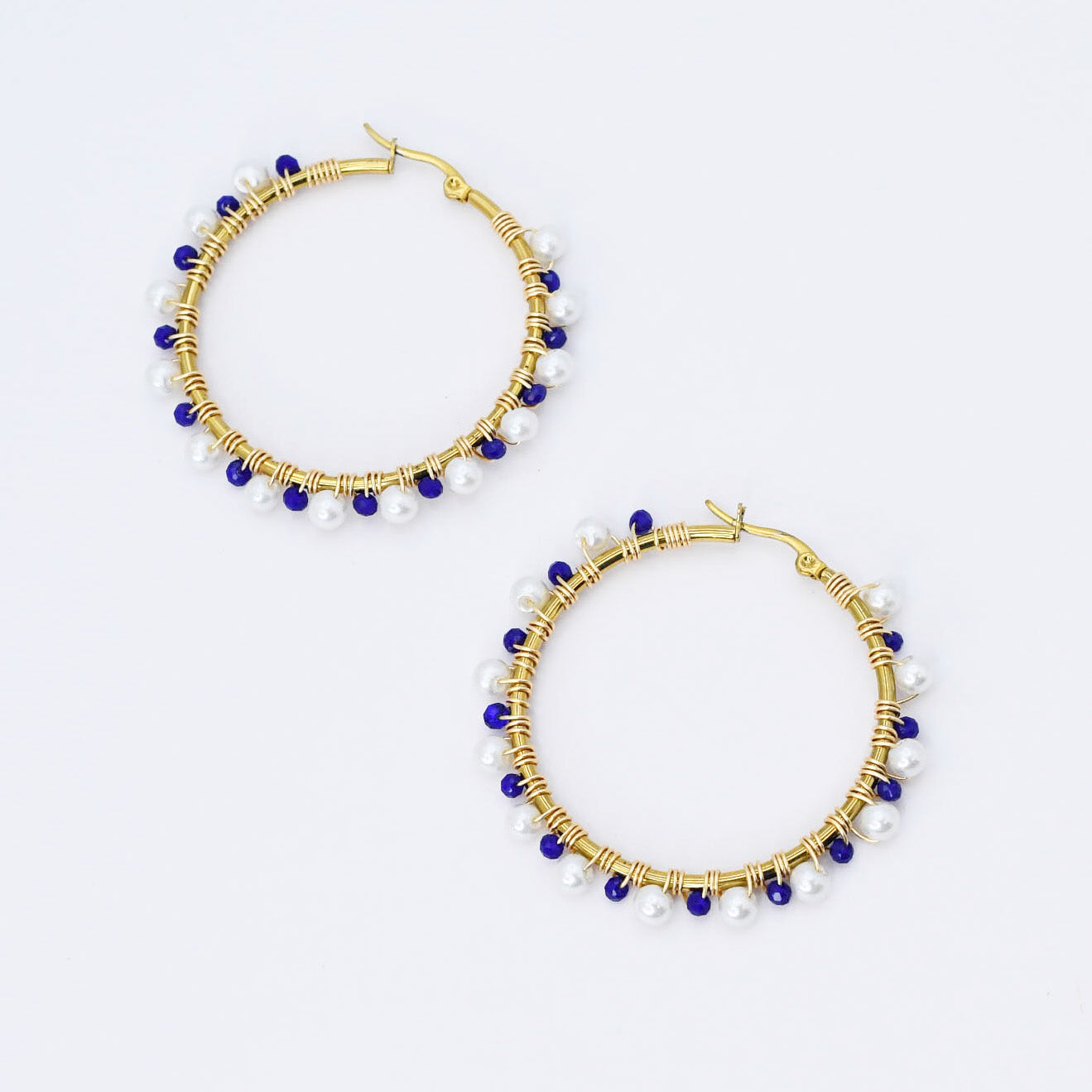 Colorful crystal statement hoop earrings with multicolor beads and sparkling stones, waterproof earrings, tarnish free jewelry, hypoallergenic earrings for sensitive skin, 24k gold dainty earrings, handcrafted gemstone earrings, gold hoop earrings, boutique wholesale earrings, trendy gold jewelry, high quality jewelry gifts