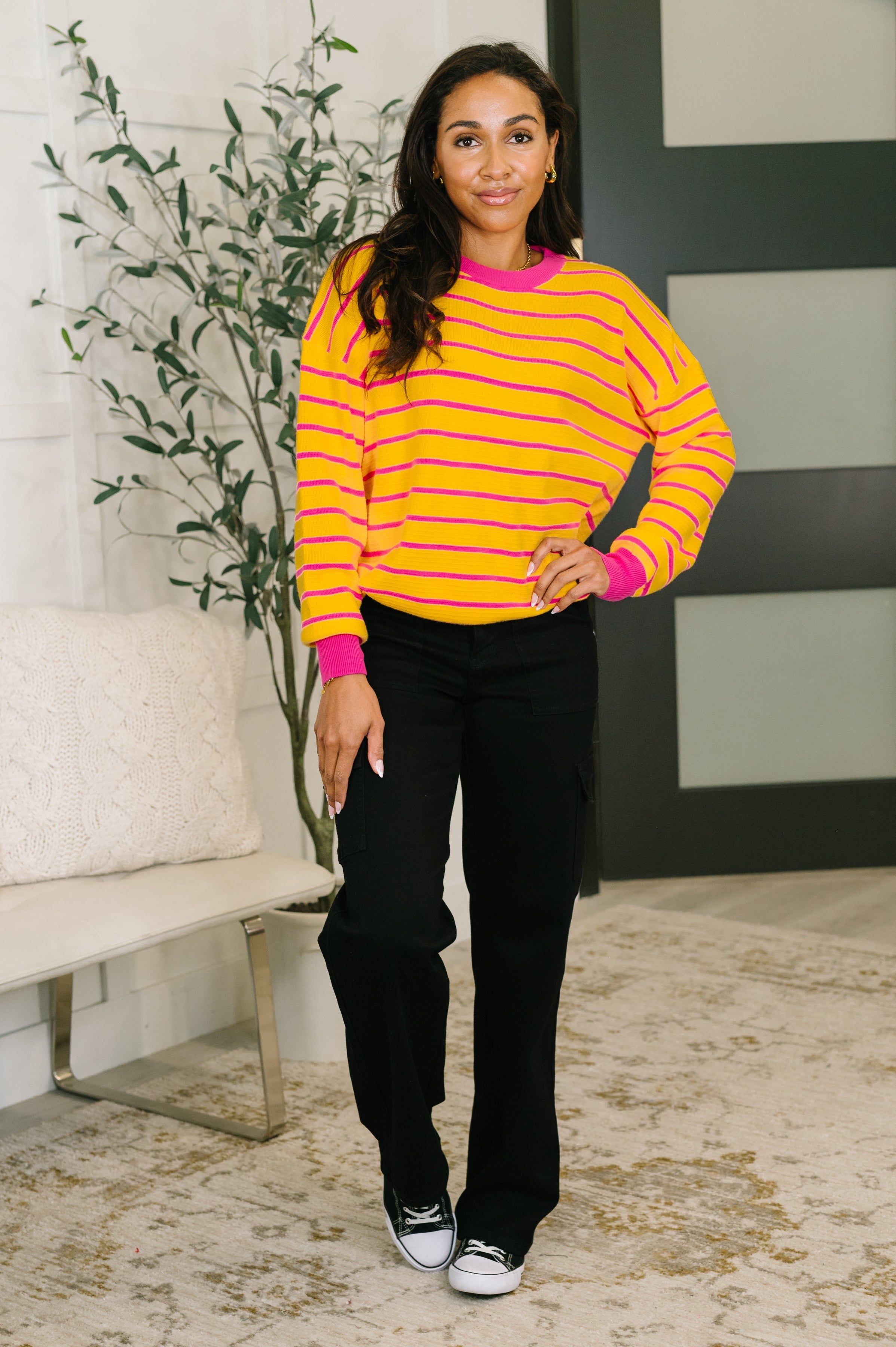Bold Comfort Contrast Drop Shoulder Pullover - Charming Charlie