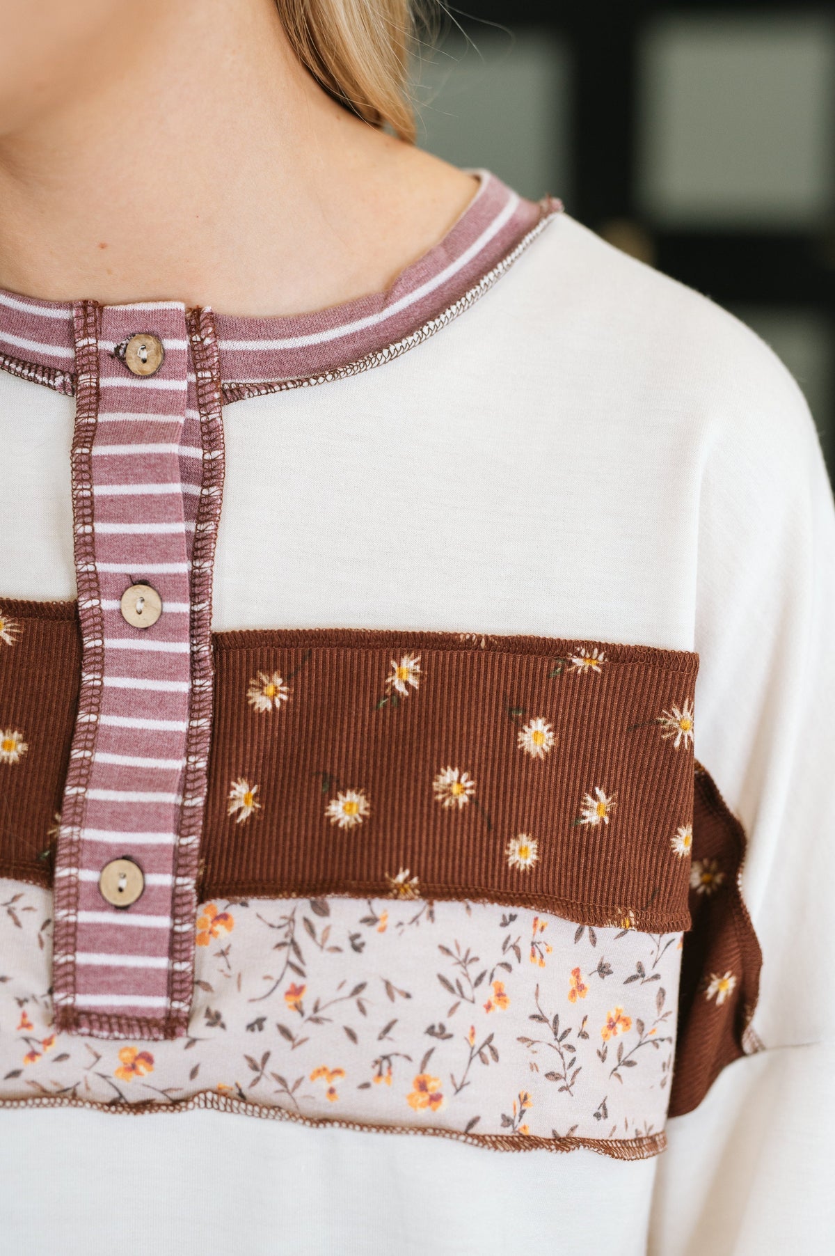 Brick by Brick Color Block Top - Charming Charlie