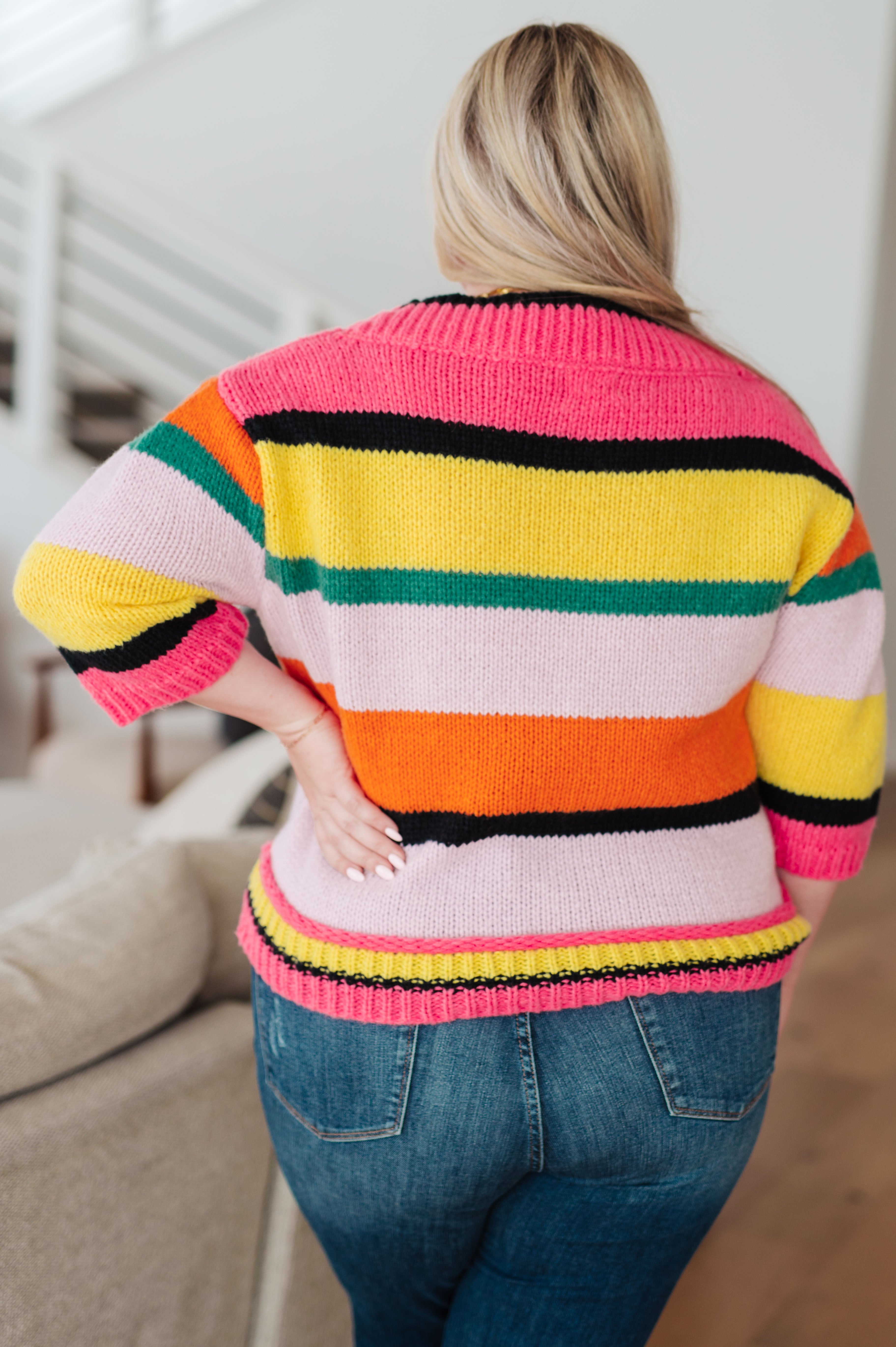 Bright Side Striped Sweater - Charming Charlie