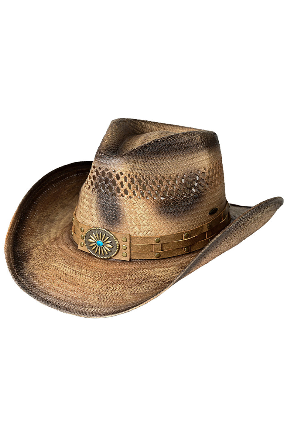 Brown C.C. Weaved Vegan Suede Band Tea-Stain Cowboy Hat is the perfect accessory for any cowboy or cowgirl. Made with vegan suede, this hat is both stylish and environmentally friendly. The tea-stain design adds a touch of rustic charm. The weaved band is both durable and fashionable. Upgrade your style while reducing your carbon footprint with this must-have cowboy hat.