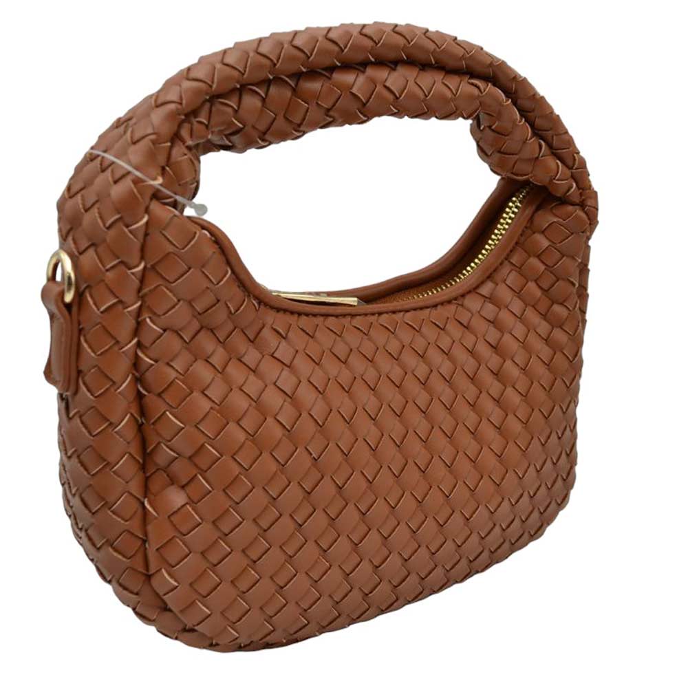 Brown Faux Leather Woven Patterned Top Handle Tote Shoulder Bag, is a comfortable way to carry all your daily necessities. Featuring top handles, it's perfect for carrying over the shoulder, and its design ensures that it stands out from other handbags. This tote bag is a practical and fashionable choice for the summer.