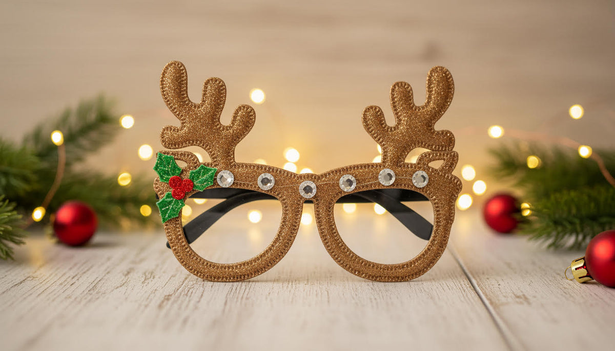 Brown Glitter Reindeer Glasses - Charming Charlie