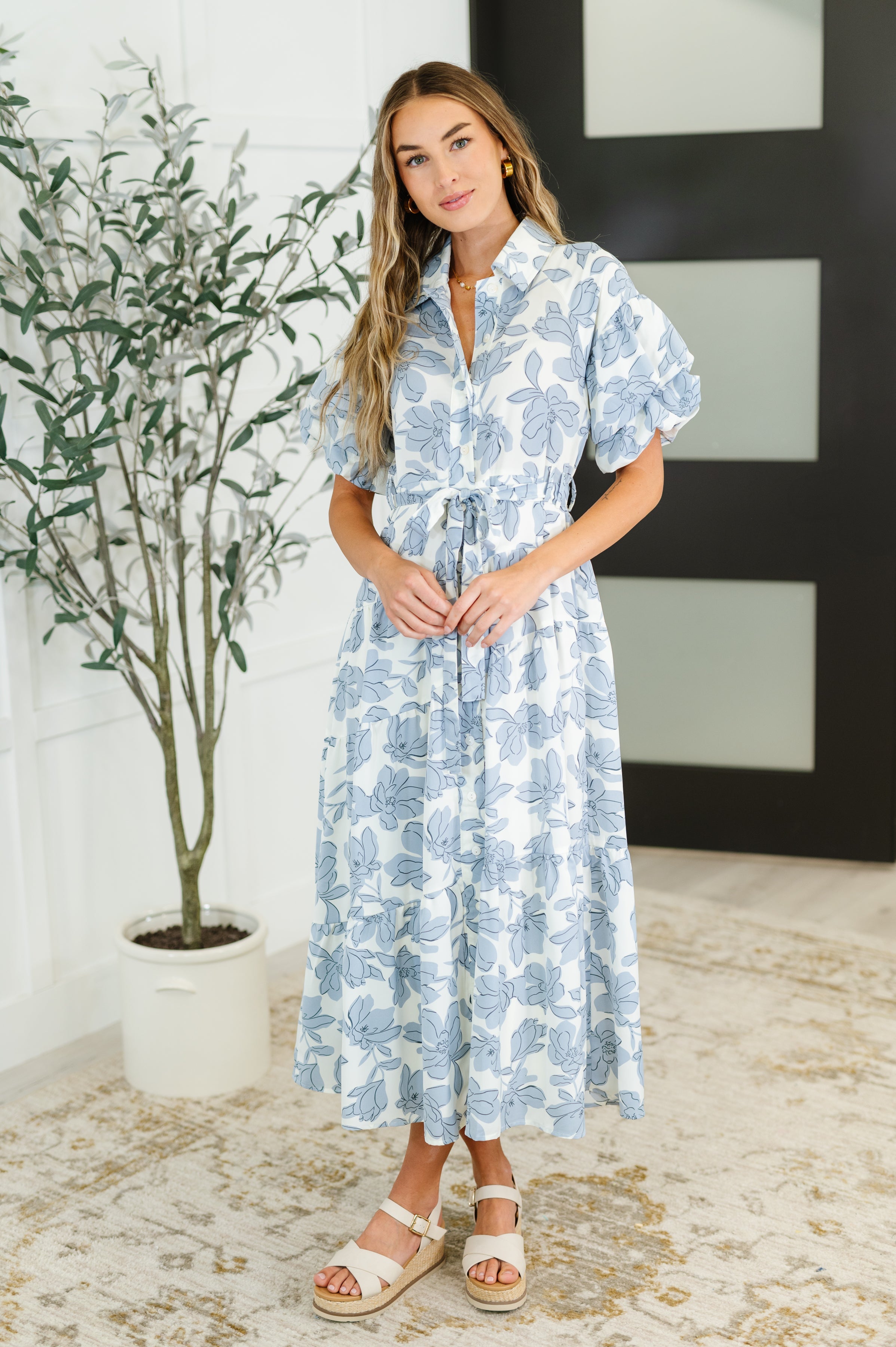 Budding Romance Collared Button-Down Dress - Charming Charlie