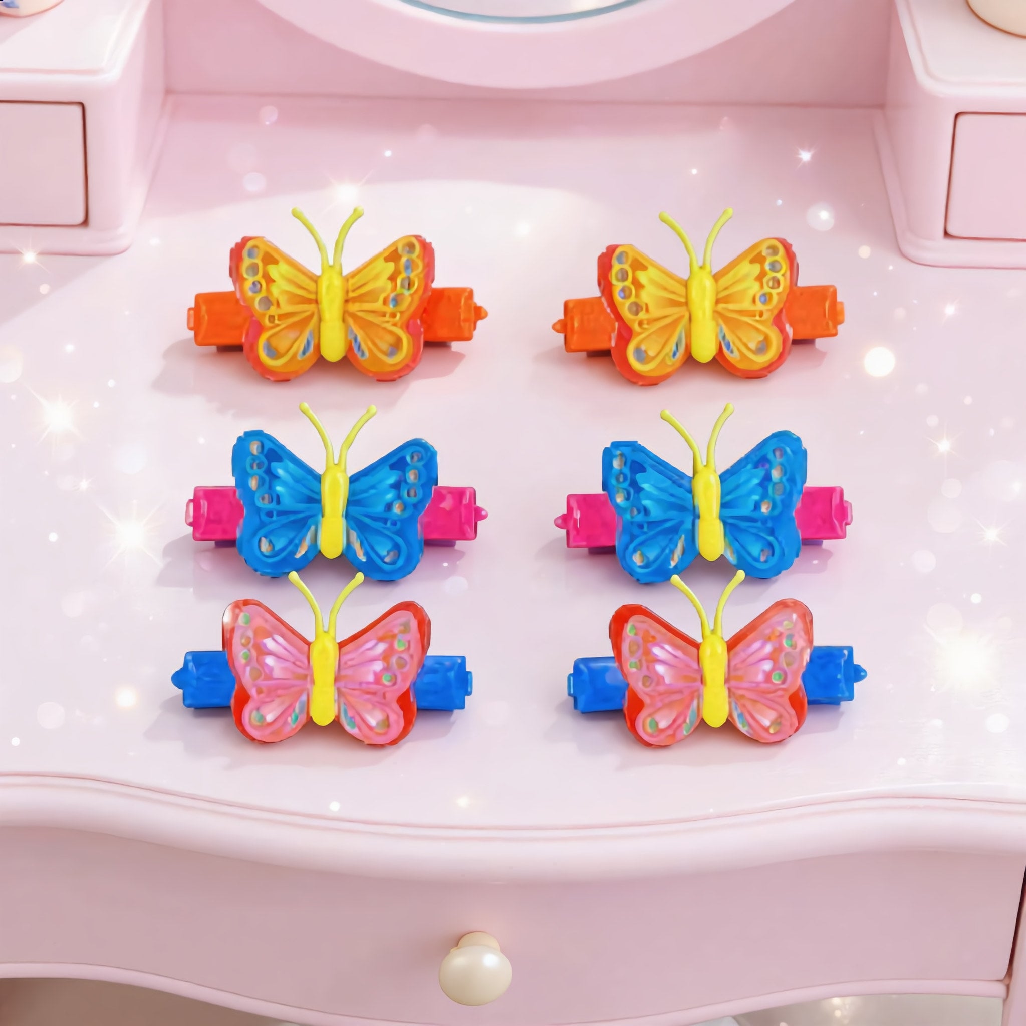 Colorful Butterfly Hair Clips Set for Kids - Charming Charlie