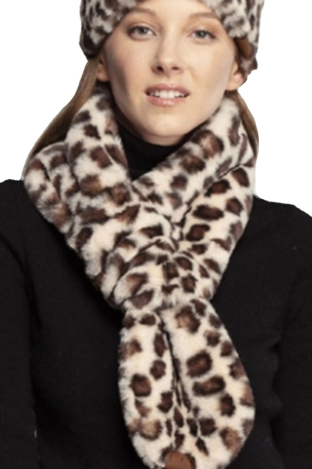 C.C Faux Fur Scarf With Leopard Pattern, accents your look with a soft, highly versatile leopard design and keeps you warm and toasty on cold days and in winter. The variety of its color adds harmony & completes your outfit in perfect style. You will feel cozy, comfortable, and confident any time and any place with this scarf. Throw it on over so many pieces elevating any casual outfit!