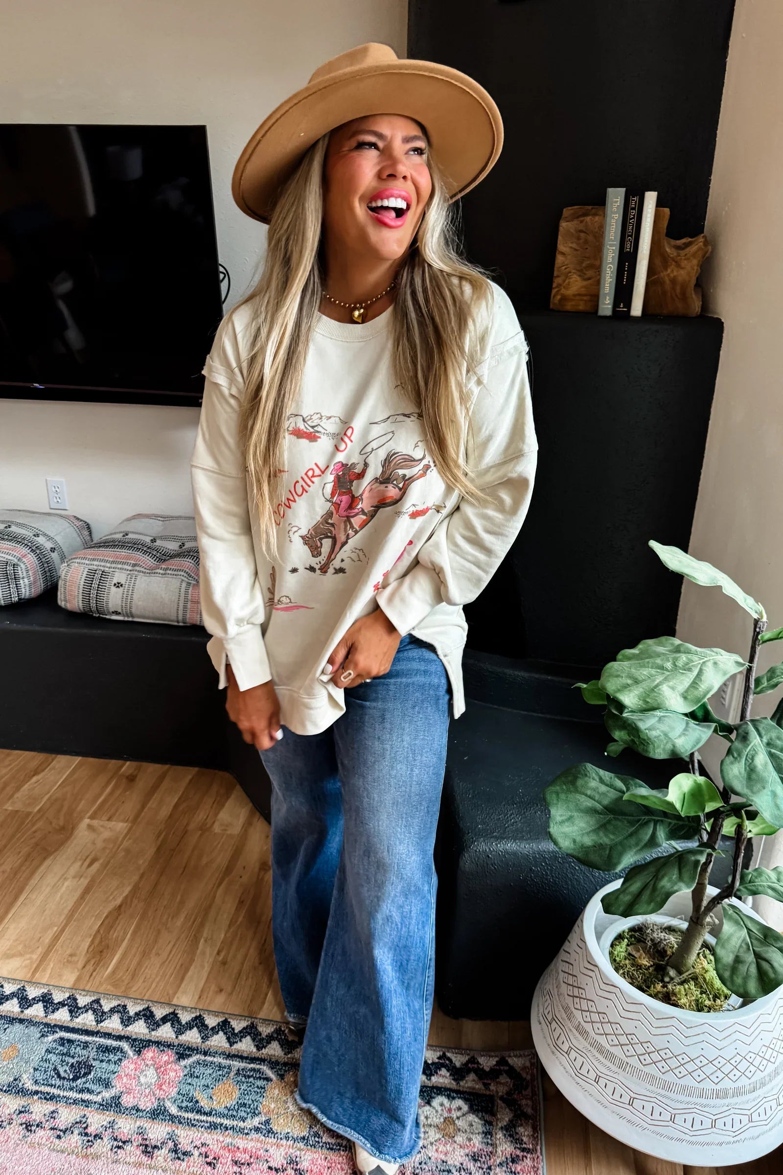 PREORDER: Ranch Girl Classic Crew Pullover - Charming Charlie