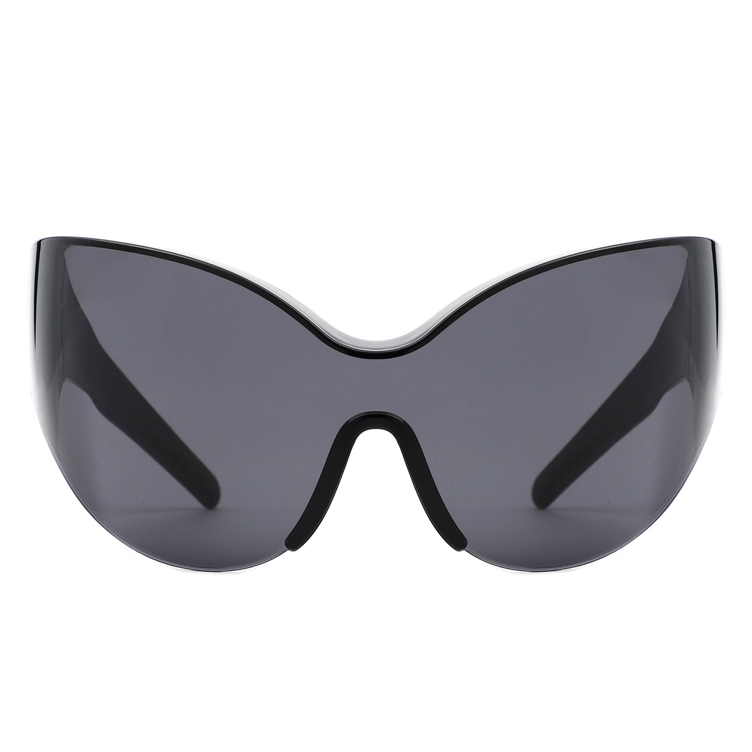 Quirk - Futuristic Oversized Shield Wrap Around Tinted Sunglasses - Charming Charlie