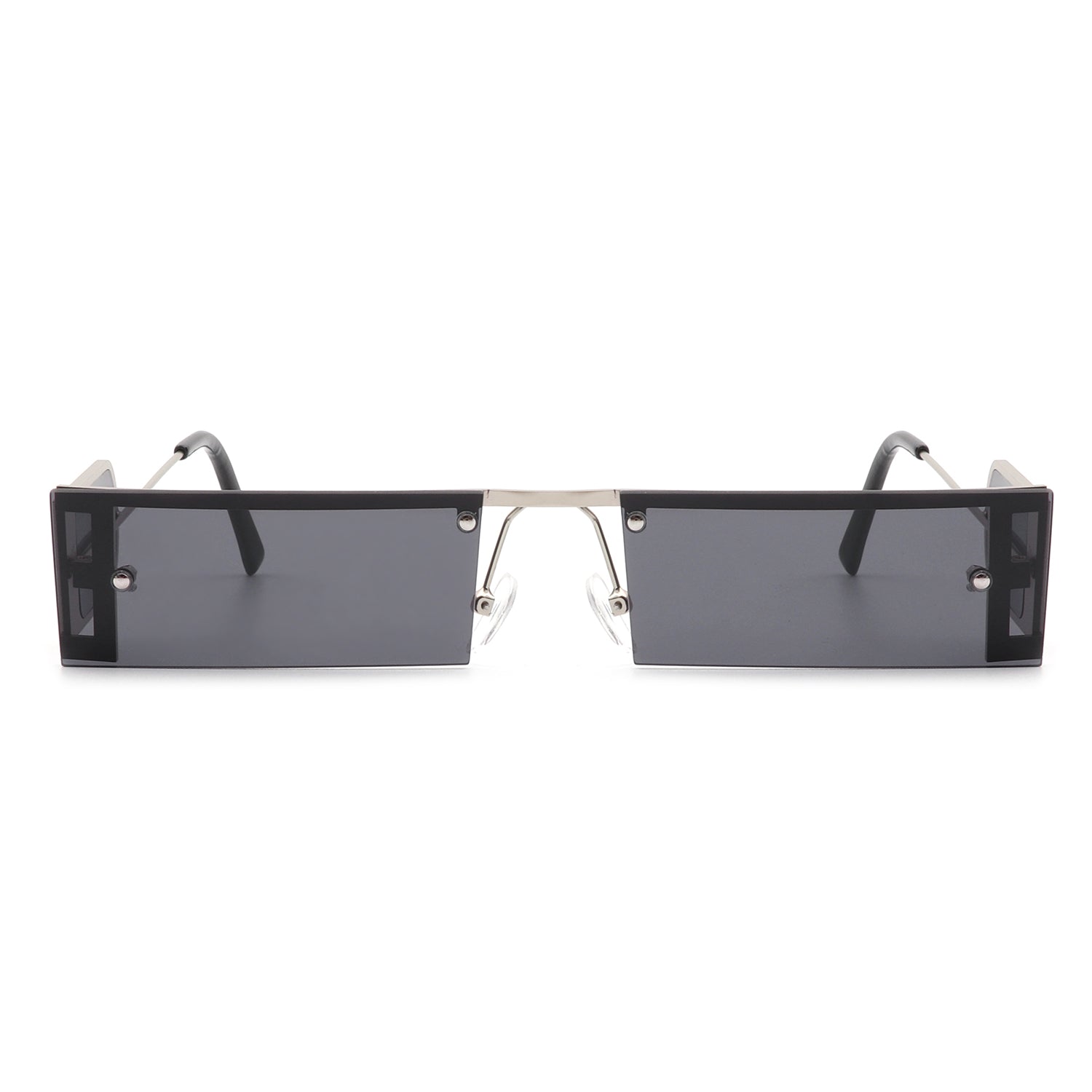 Loro - Rectangle Retro Narrow Slim Flat Top Tinted Sunglasses - Charming Charlie
