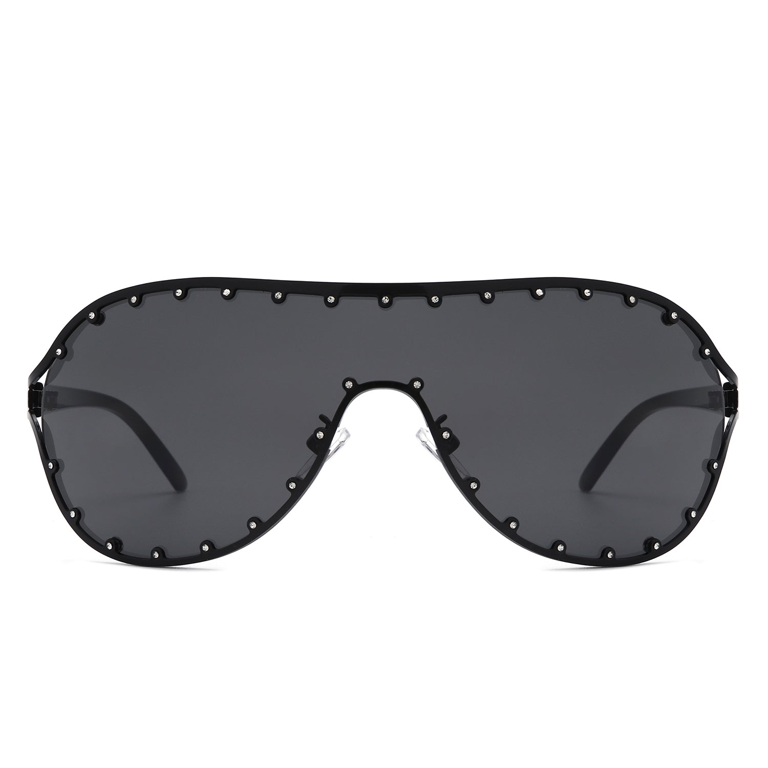 Evanesce - Oversize Rhinestone Design Fashion Women Aviator Sunglasses - Charming Charlie