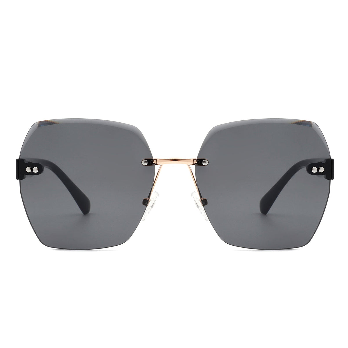 Evernova - Oversize Square Geometric Rimless Tinted Fashion Sunglasses - Charming Charlie