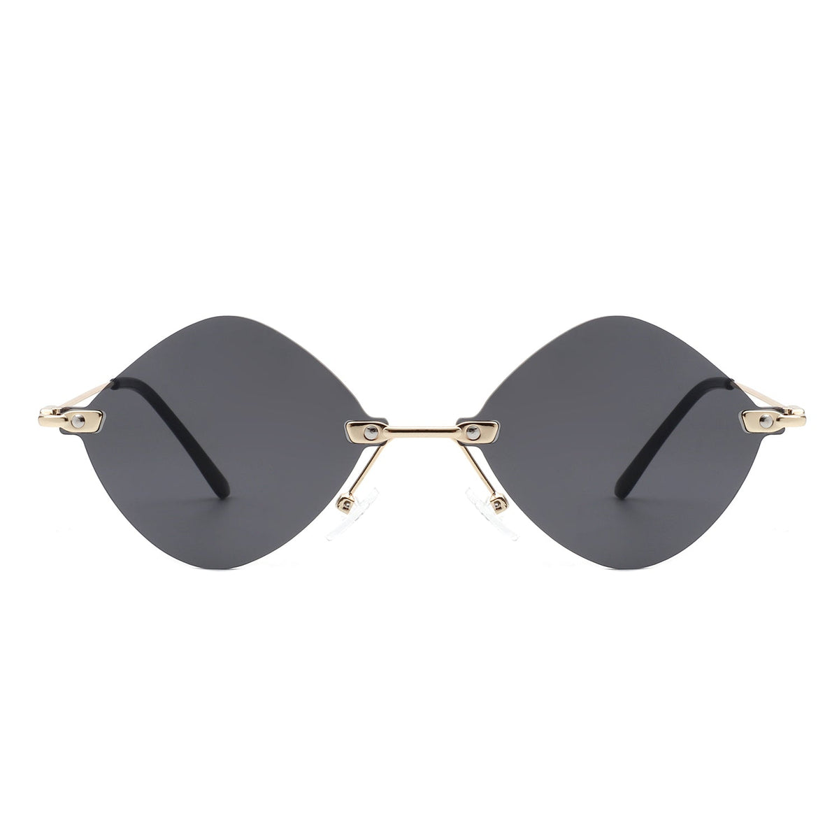 Bluewave - Rimless Retro Round Geometric Frameless Tinted Fashion Sunglasses - Charming Charlie