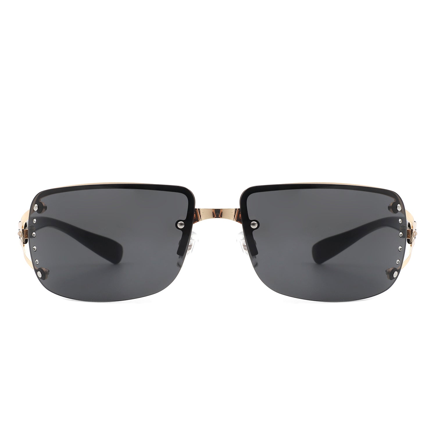 Pluora - Women Classic Rectangle Rimless Fashion Square Sunglasses - Charming Charlie