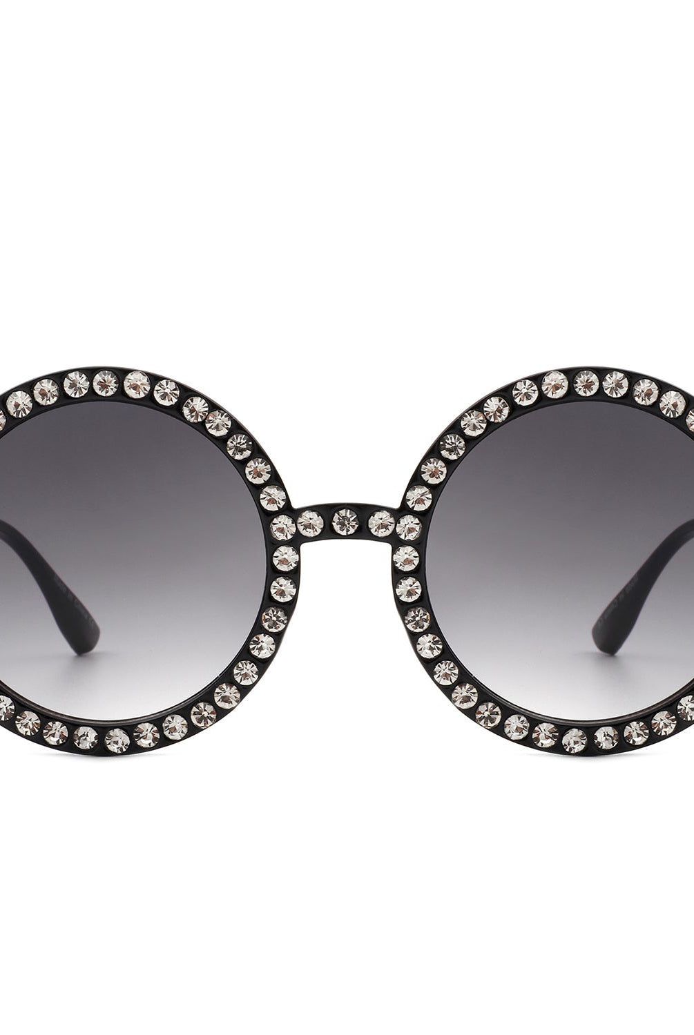 Dreamwey - Round Fashion Rhinestone Circle Oversize Women Sunglasses - Charming Charlie