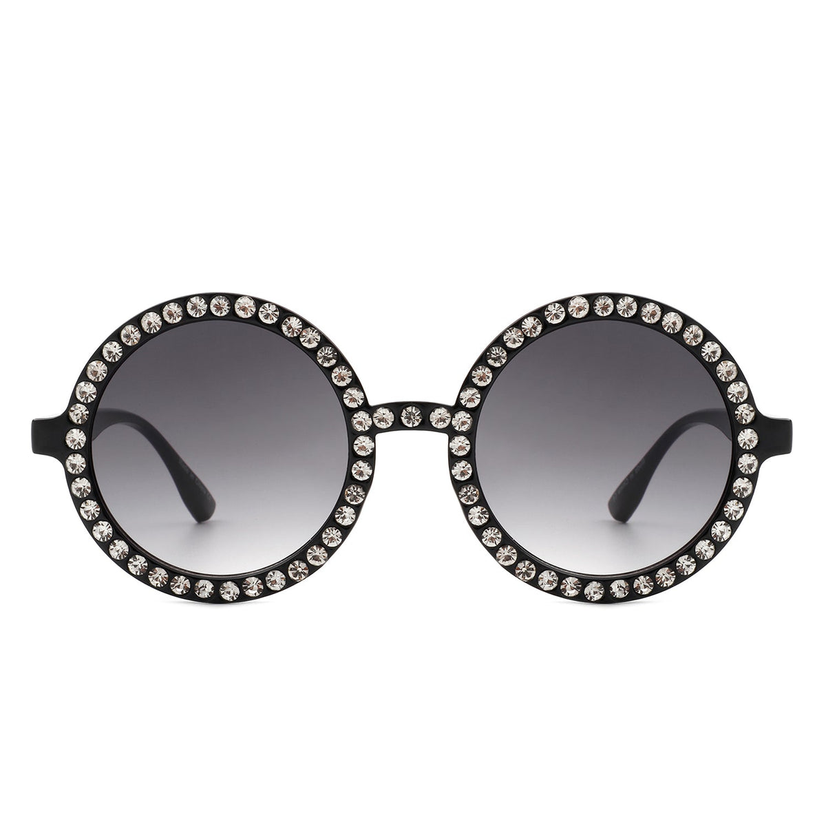 Dreamwey - Round Fashion Rhinestone Circle Oversize Women Sunglasses - Charming Charlie