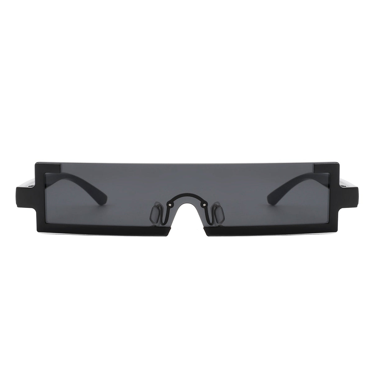 Celestra - Retro Rectangular Narrow Semi Rimless Vintage Slim Fashion Sunglasses - Charming Charlie