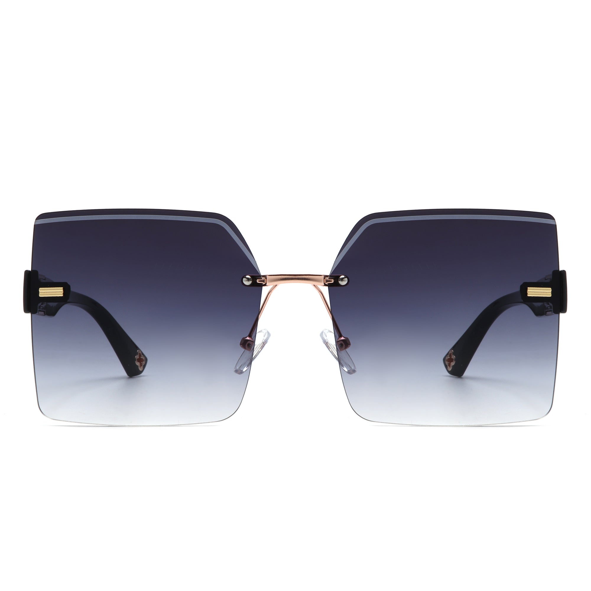Brisla - Chic Oversized Rimless Square Tinted Fashion Women's Sunglasses - Charming Charlie
