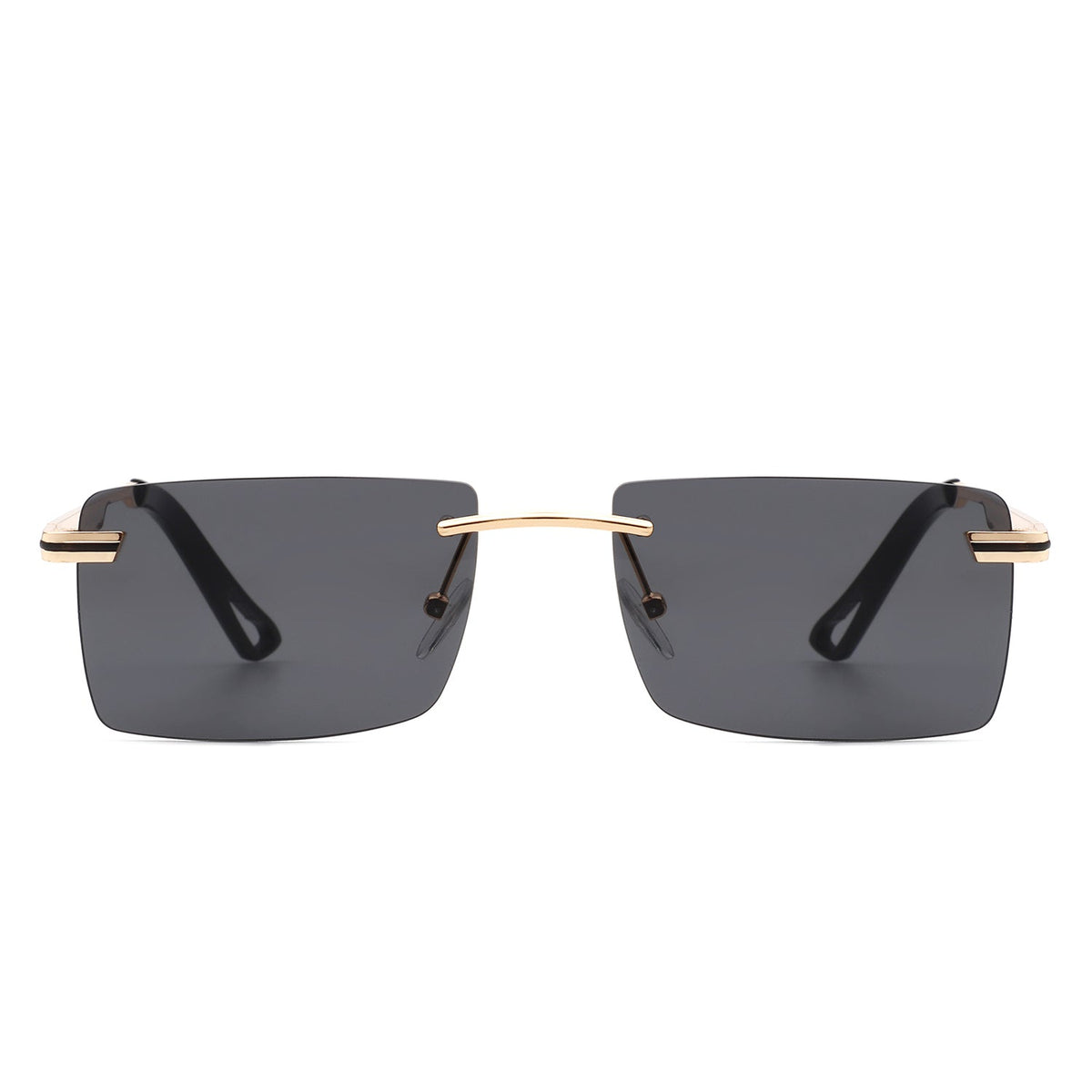 Vibrante - Rectangle Rimless Retro Tinted Fashion Flat top Sunglasses - Charming Charlie